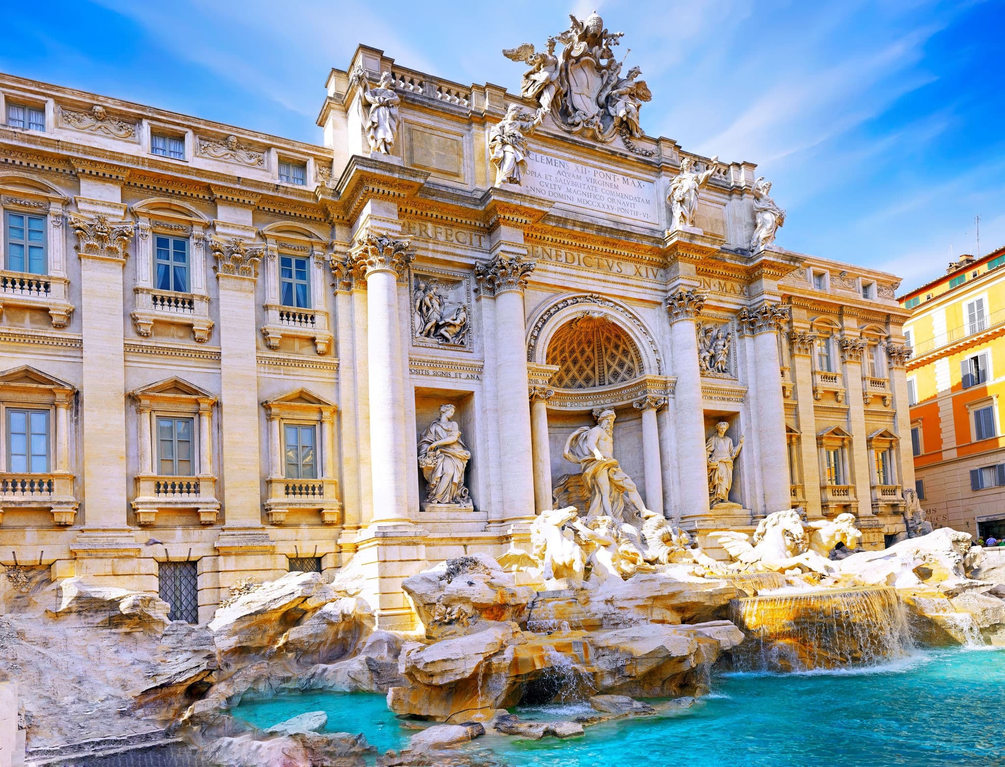 Fountain di Trevi - most famous Rome's fountains in the world. Italy.