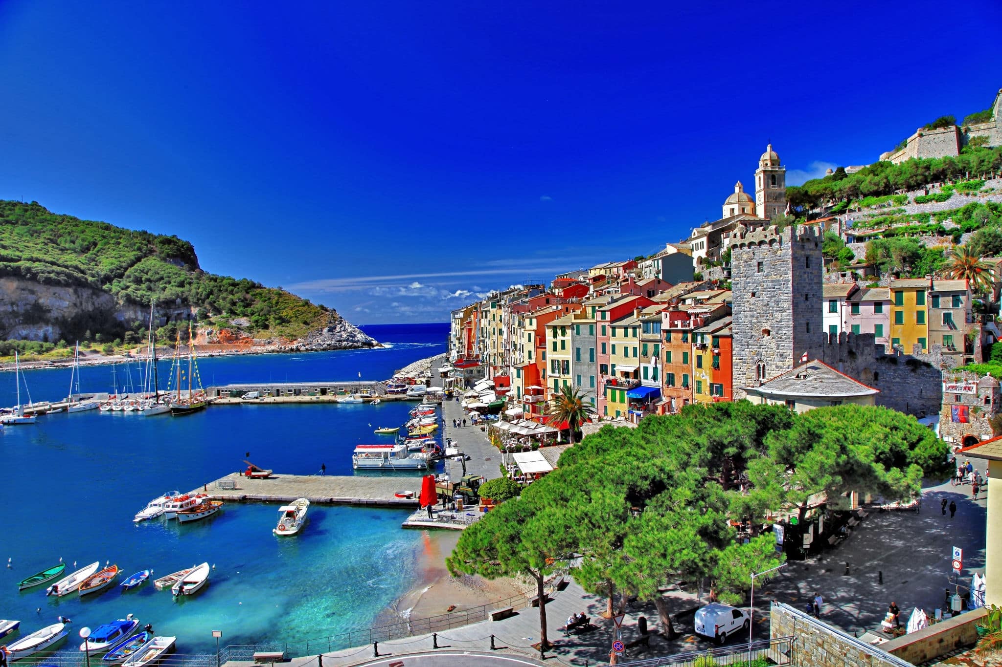 Beautiful Ligurian coast of Italy .Portovenere. Cinque terre