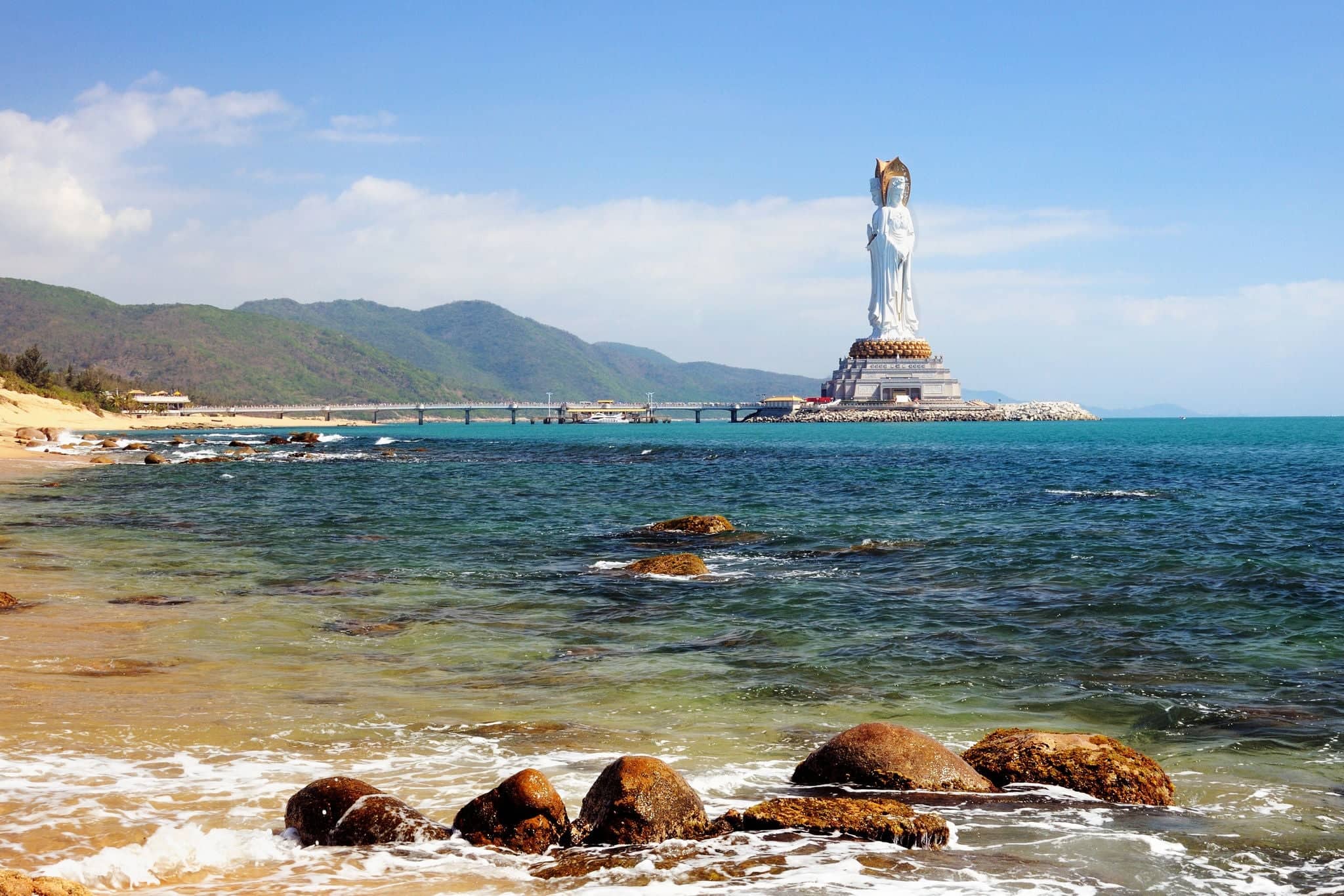 Quan Yin (goddess of mercy) in center of Buddhism of Sanya city, Hainan province, China.