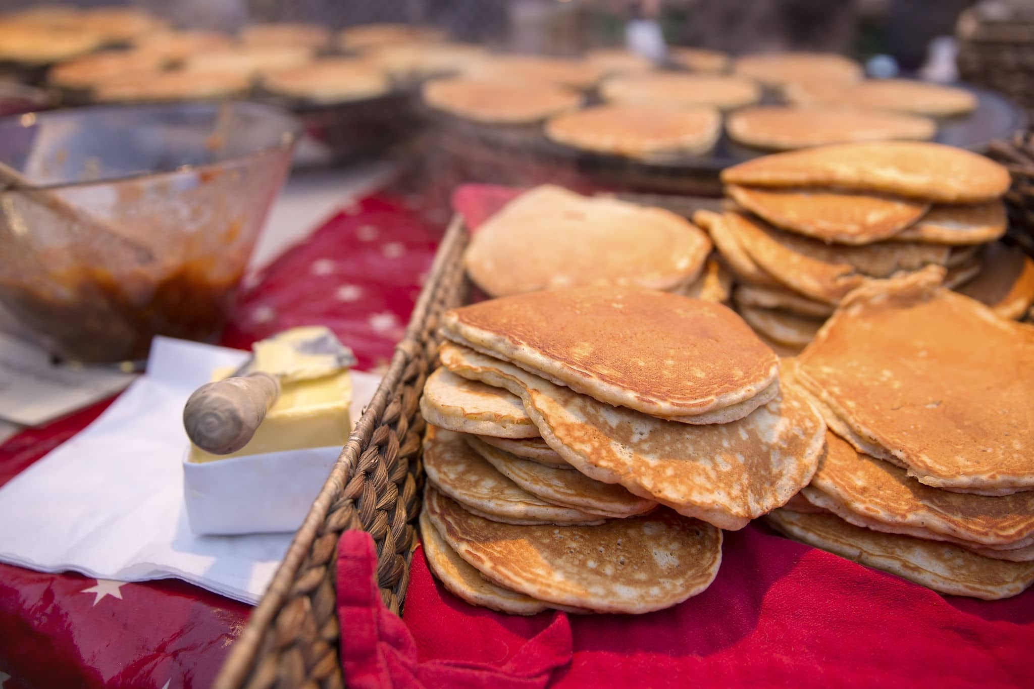 Traditional norwegian svele cake fried outdoor