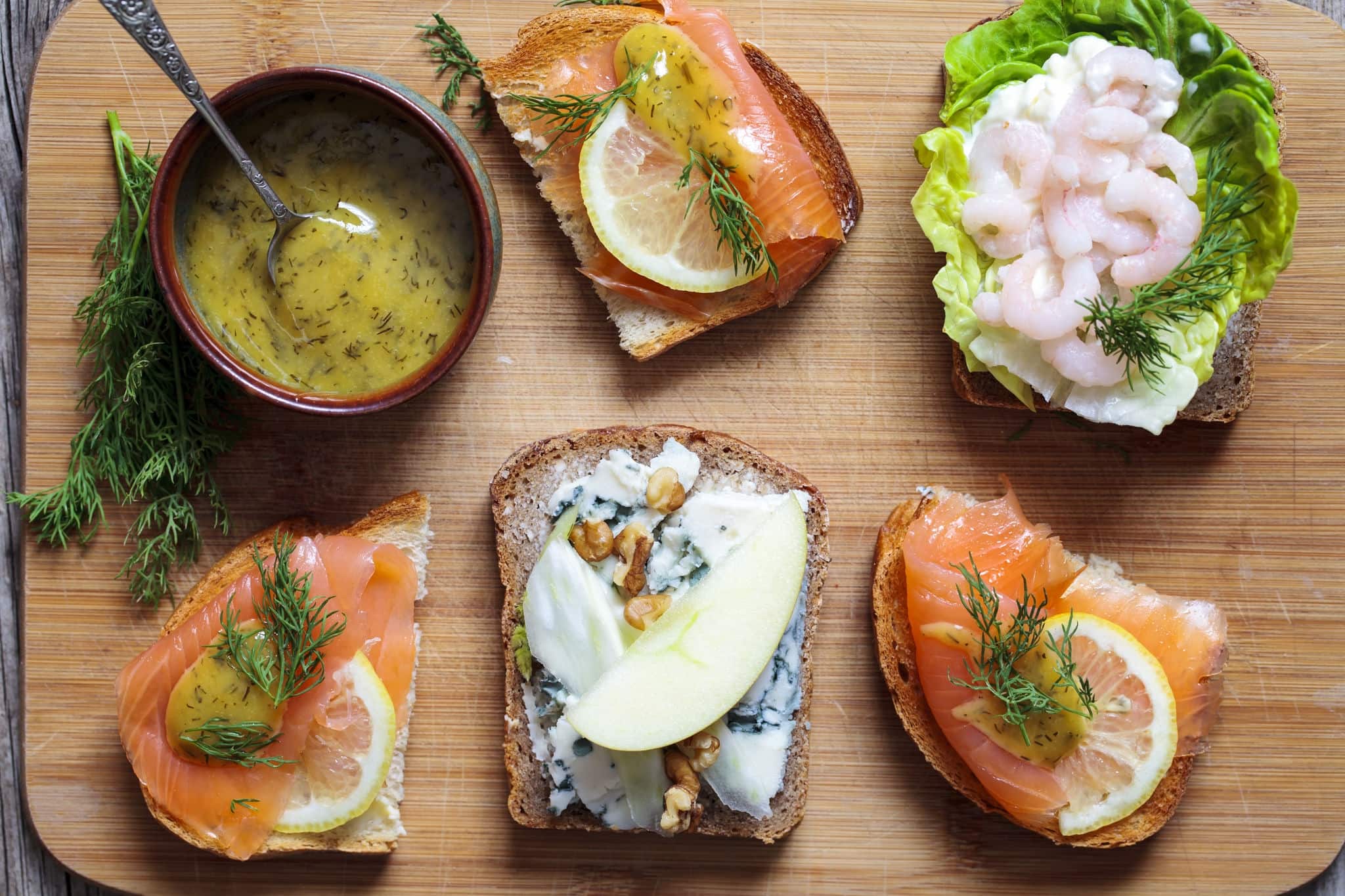Scandinavian open sandwiches