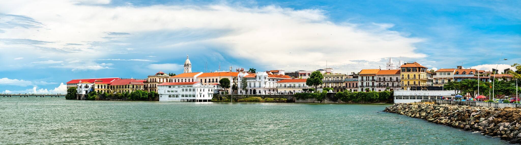 View of Casco Viejo, the historic district of Panama City, a UNESCO world heritage site