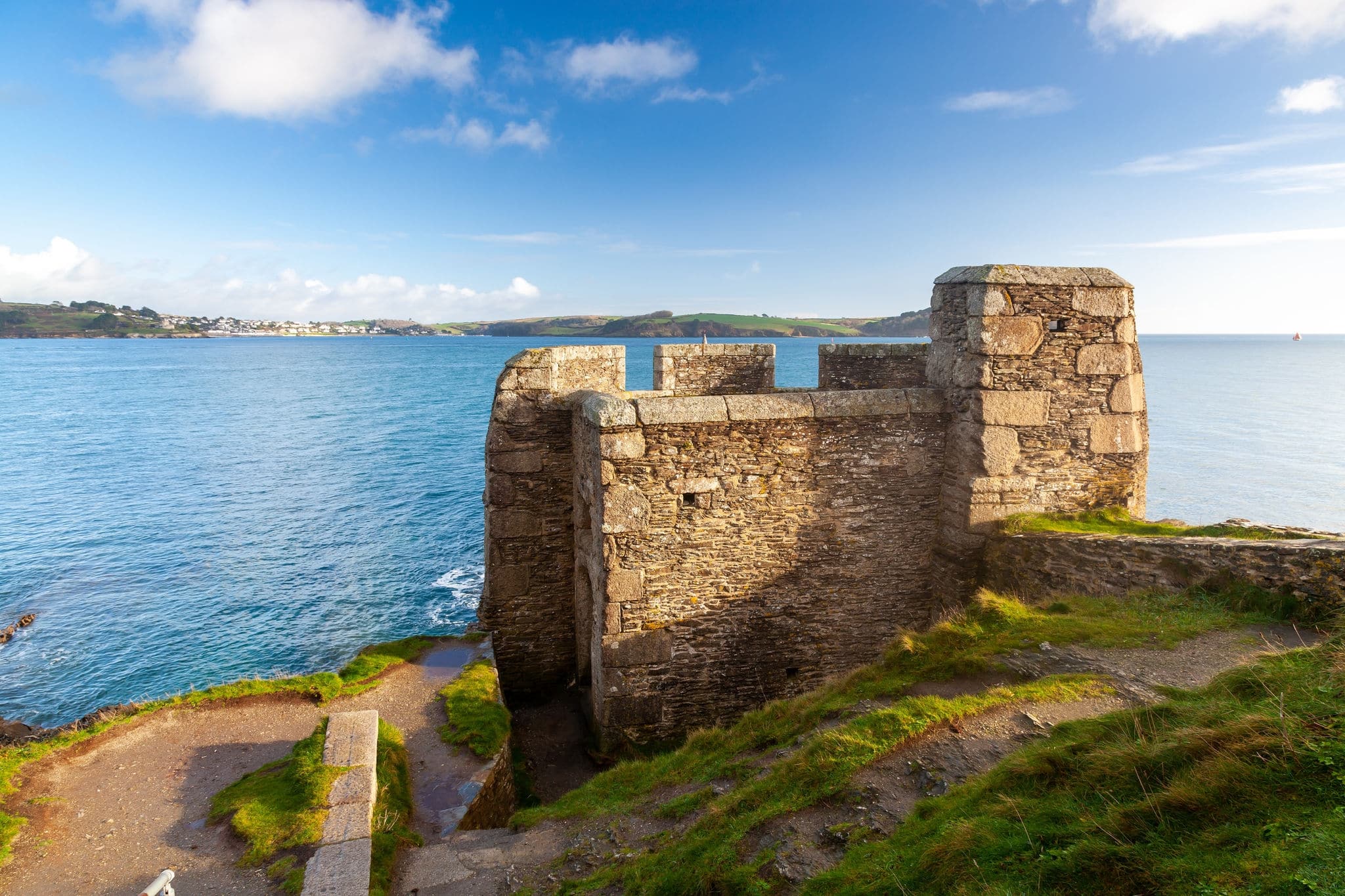 The Tudor Blockhouse known as Little Dennis at Pendennis Point Falmouth Cornwall England UK