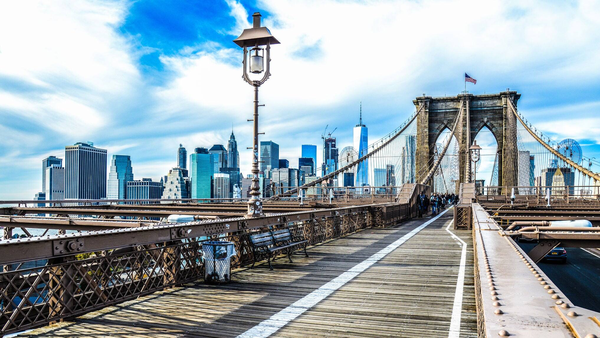Brooklyn Bridge, skyline New York.