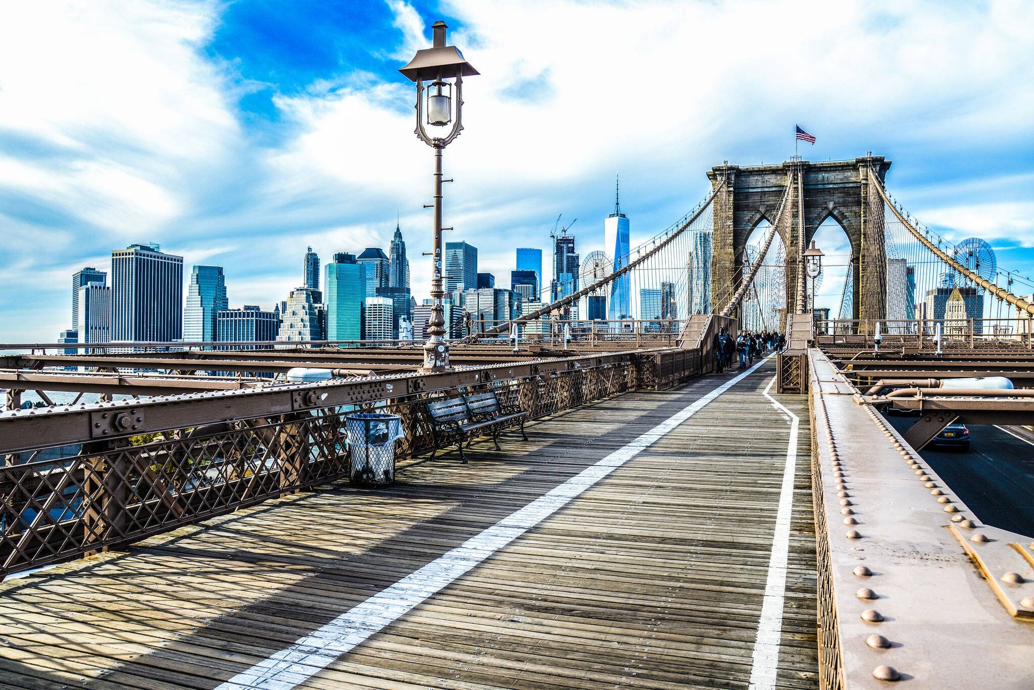 Brooklyn Bridge, skyline New York.