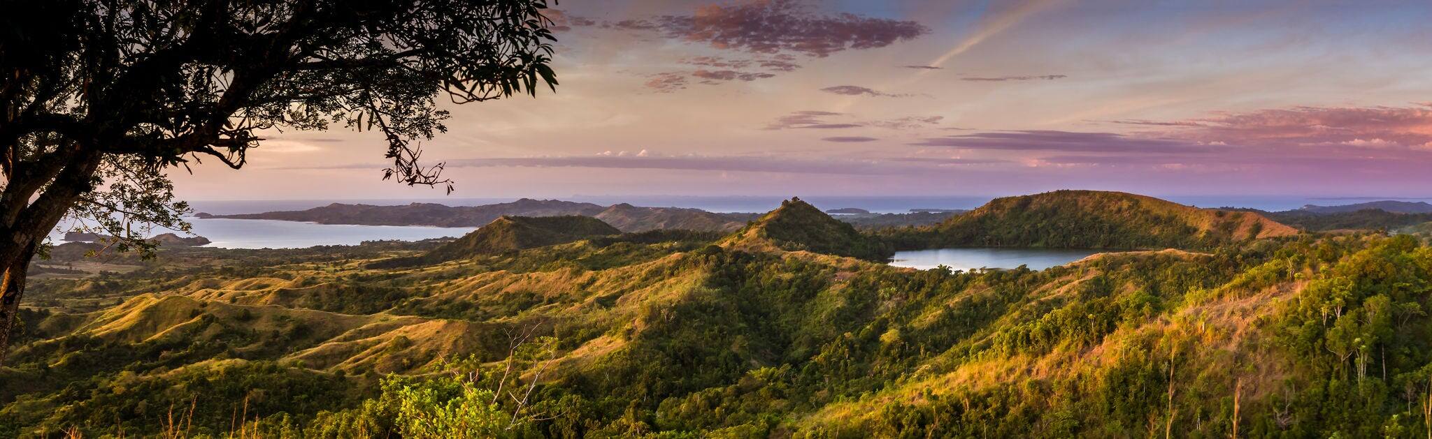 Sunset on Nosy Be island and the sacred lake, north of Madagascar