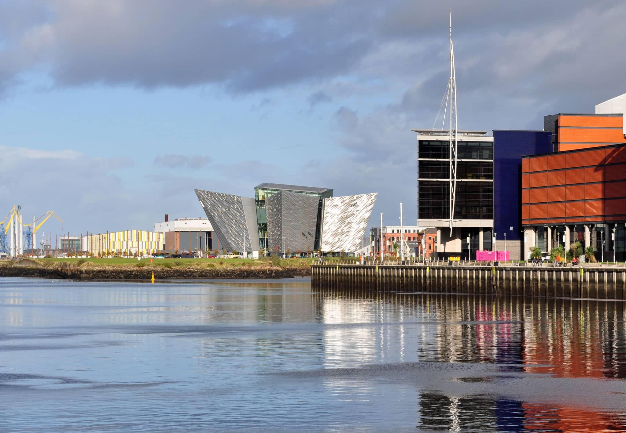 View of Titanic Belfast and River Lagan. Belfast, Northern Ireland