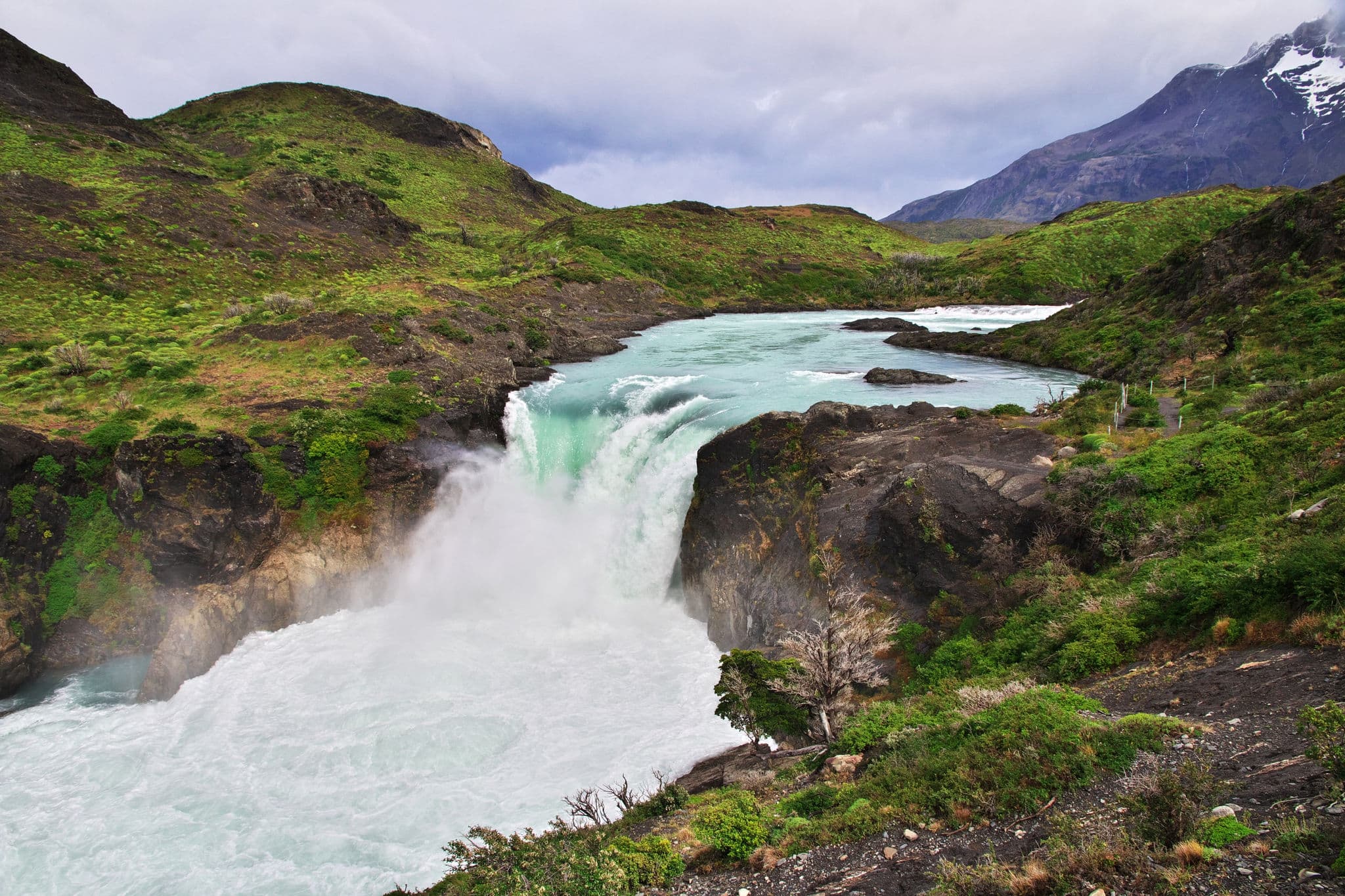 Waterfall Salto Grande in Torres del Paine National Park, Patagonia, Chile