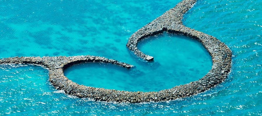 Traditional fishing traps in Penghu, Taiwan.