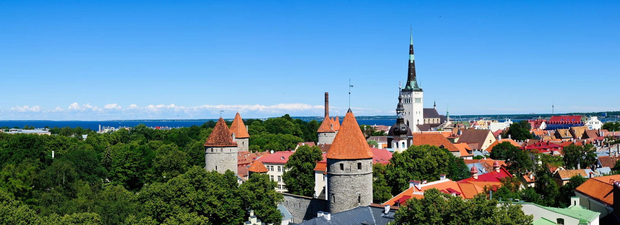 panorama landscape with tallinn in estonia