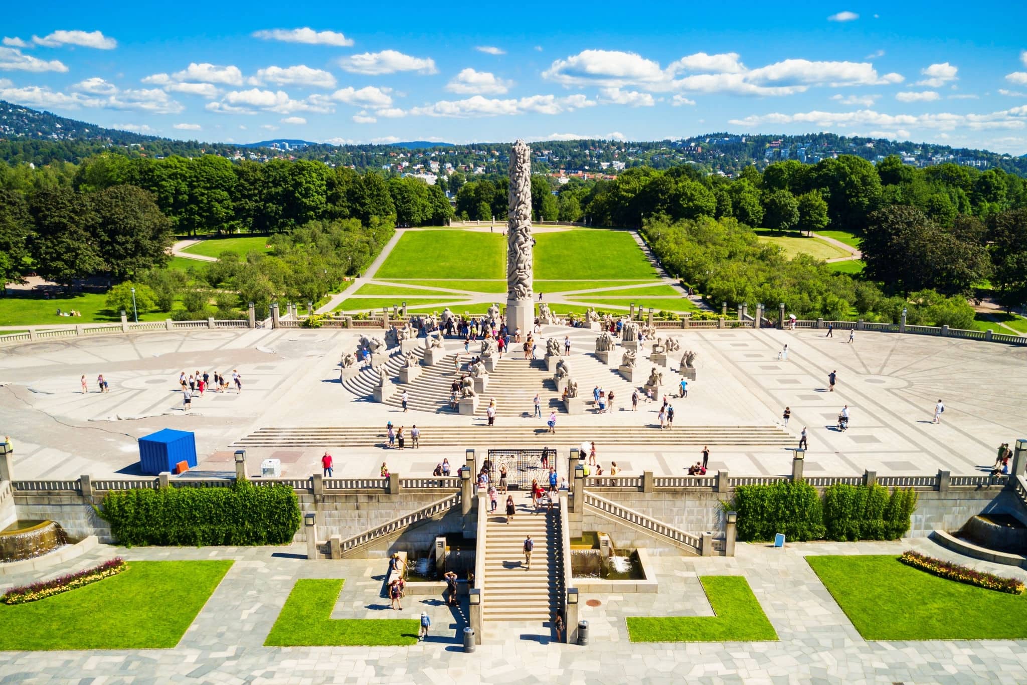 Vigeland sculpture park or Vigelandpark in Oslo, Norway. Vigeland is located in the Frognerpark in Oslo.