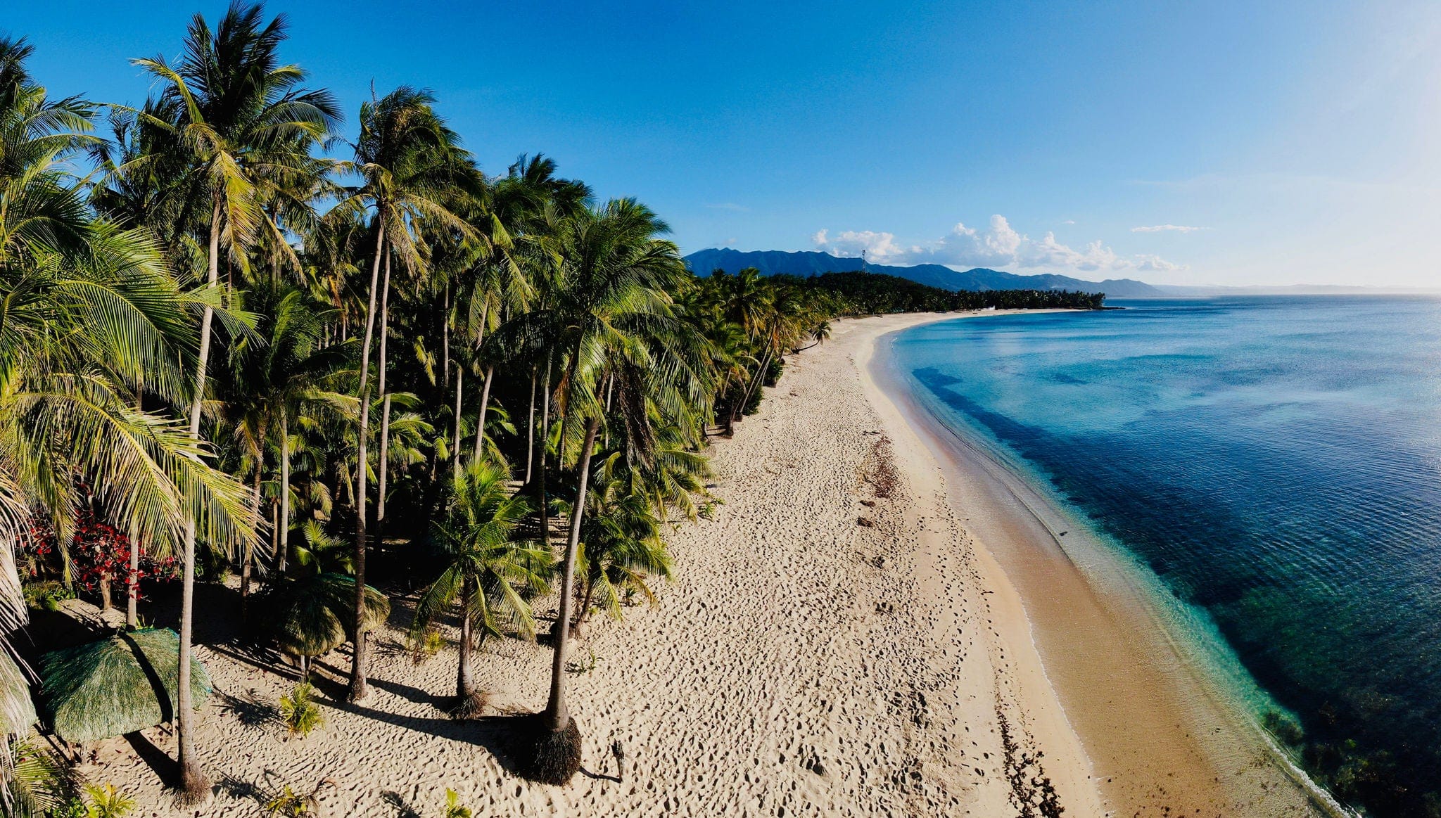 aerial drone panorama of pagudpud beach / phillipines