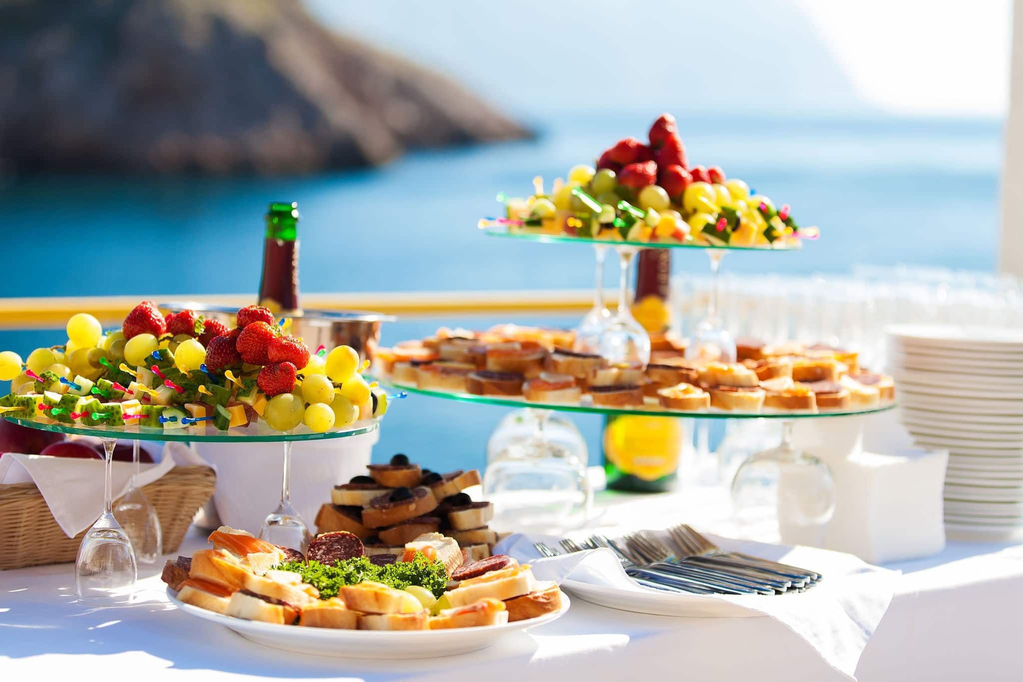 Decorated table reception at beach resort