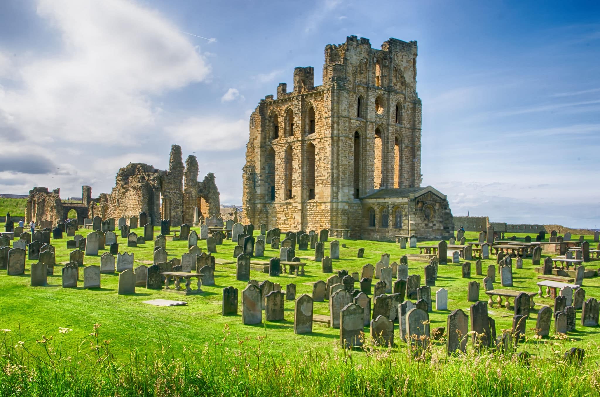The ruins of Tynemouth castle and priory, England, UK