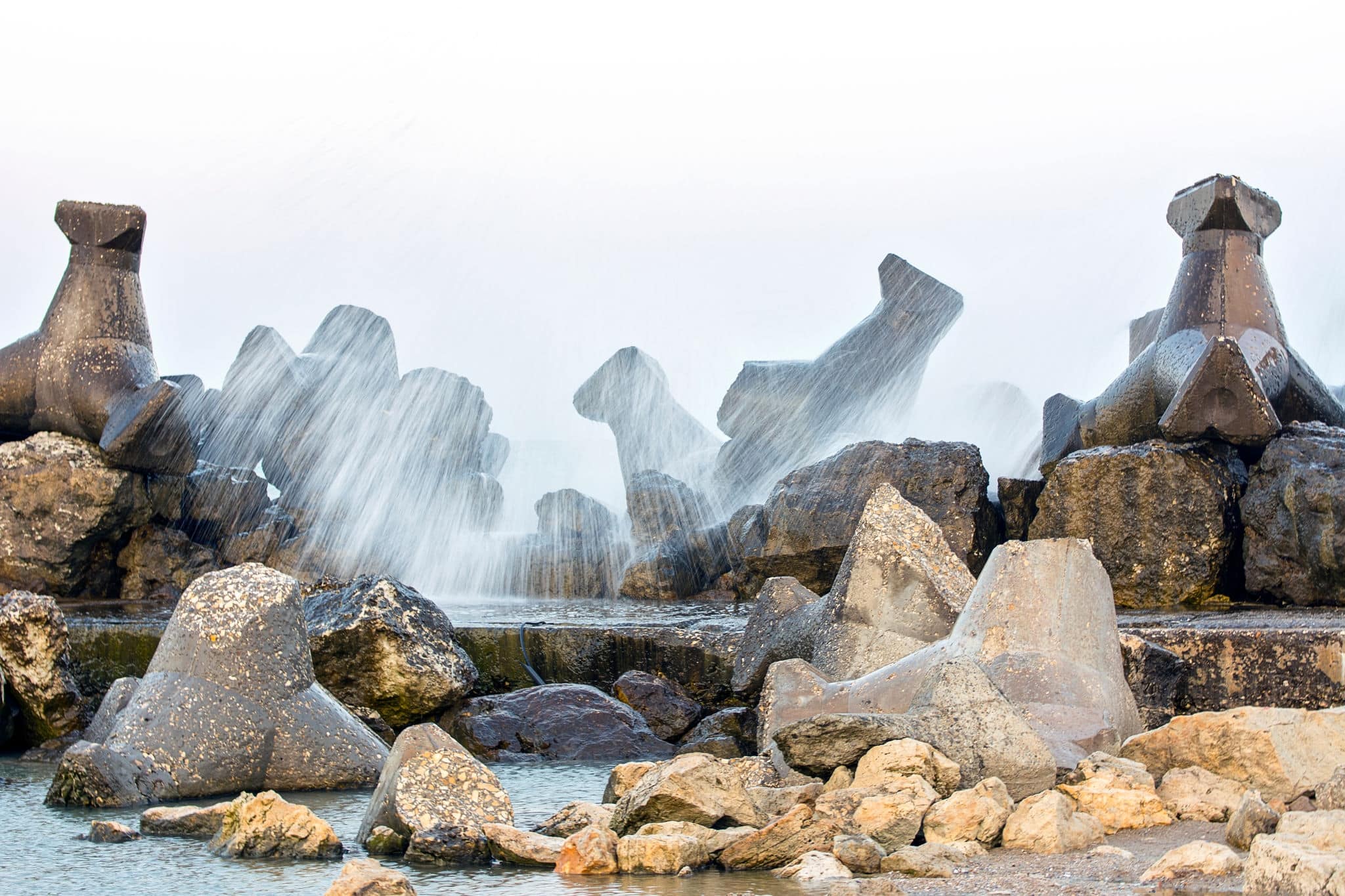 The pier from the black sea in the Neptun station in Constanta, Romania 