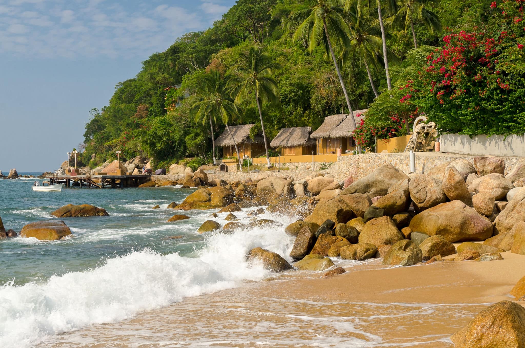 Untouched tropical beach in Yelapa, Puerto Vallarta, Mexico.