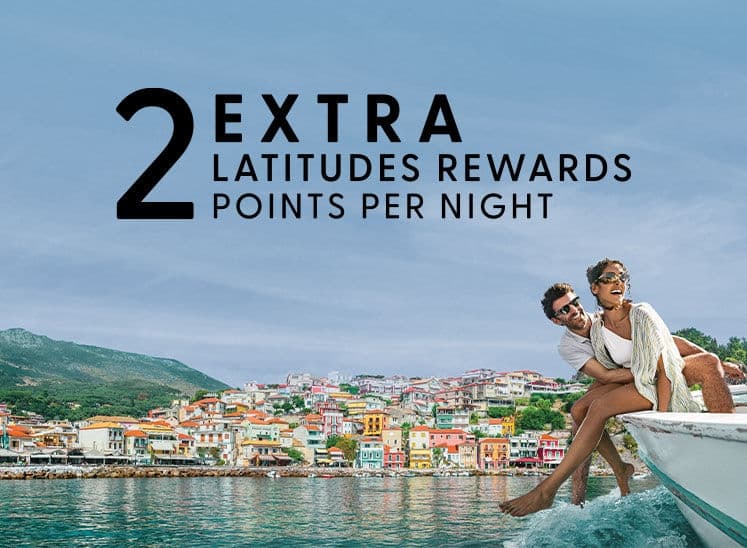 2 Extra Latitude Rewards Points Per Night with couple on ship