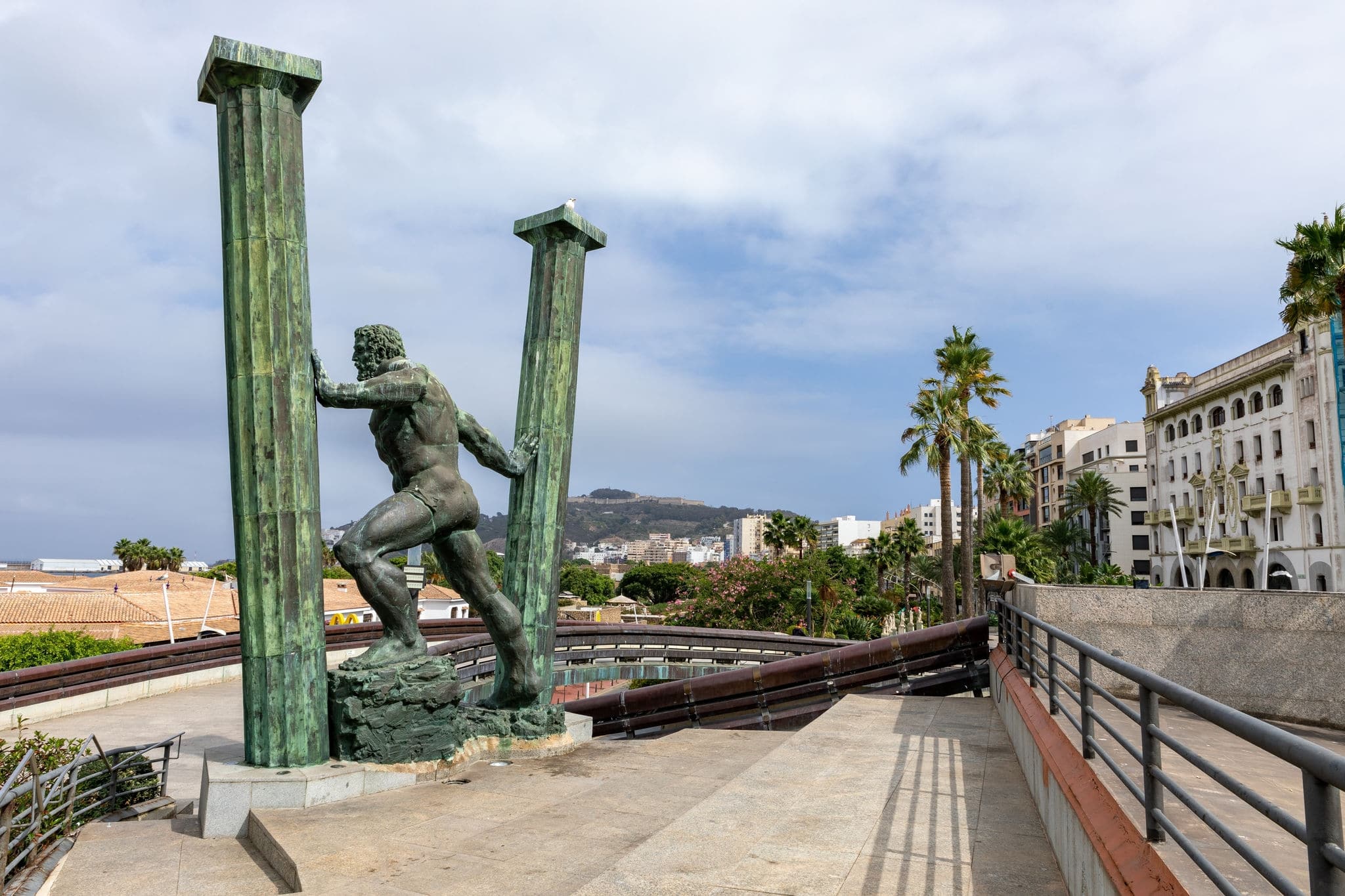 Ceuta, Spain Autonomous Spanish city in north Africa. Statue of Hercules known as the Pillars of Hercules. Greek mythology. Spain. 