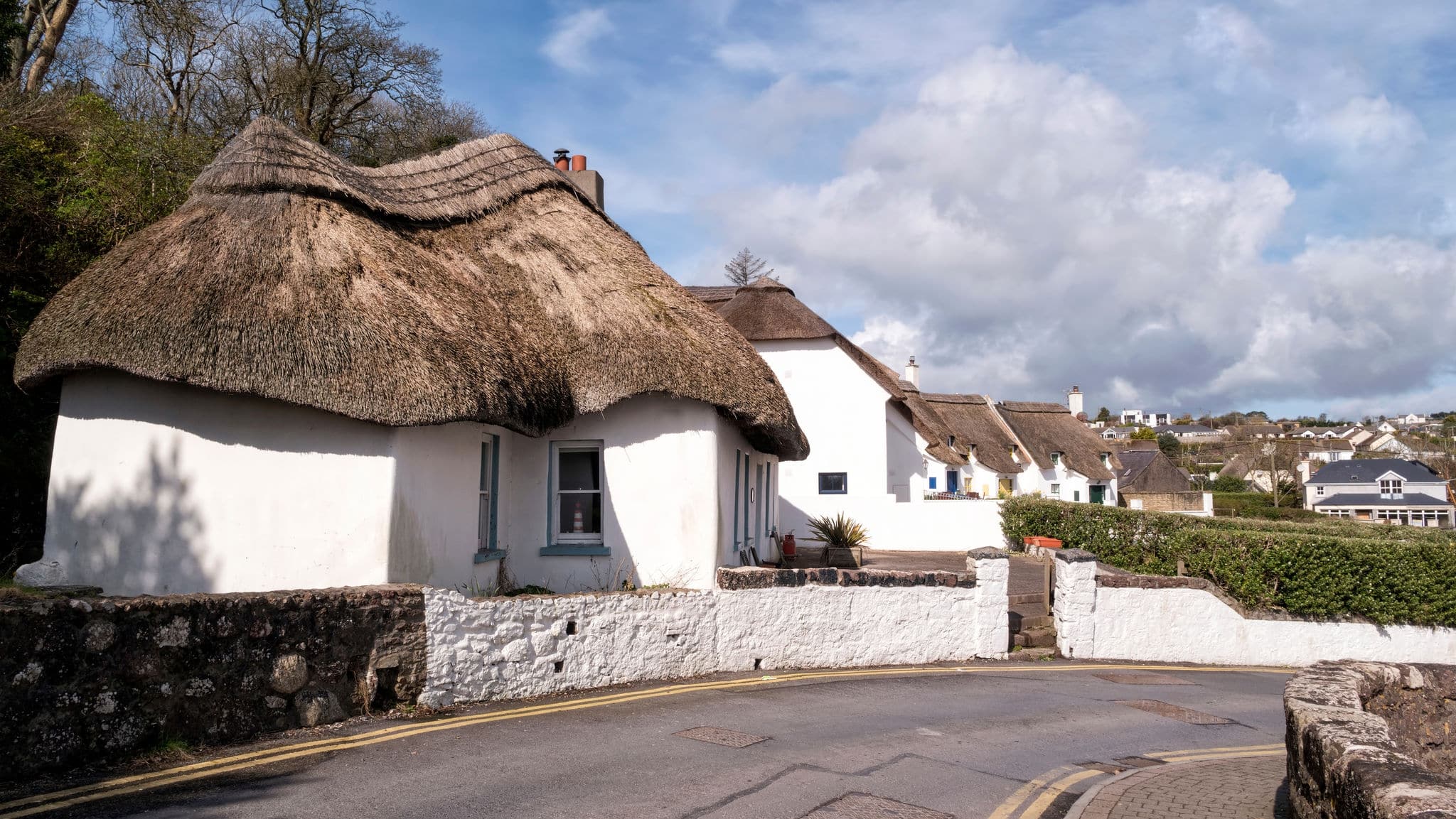 Thatched Houses settlement in Dunmore East a small village in Co.Waterford,Ireland