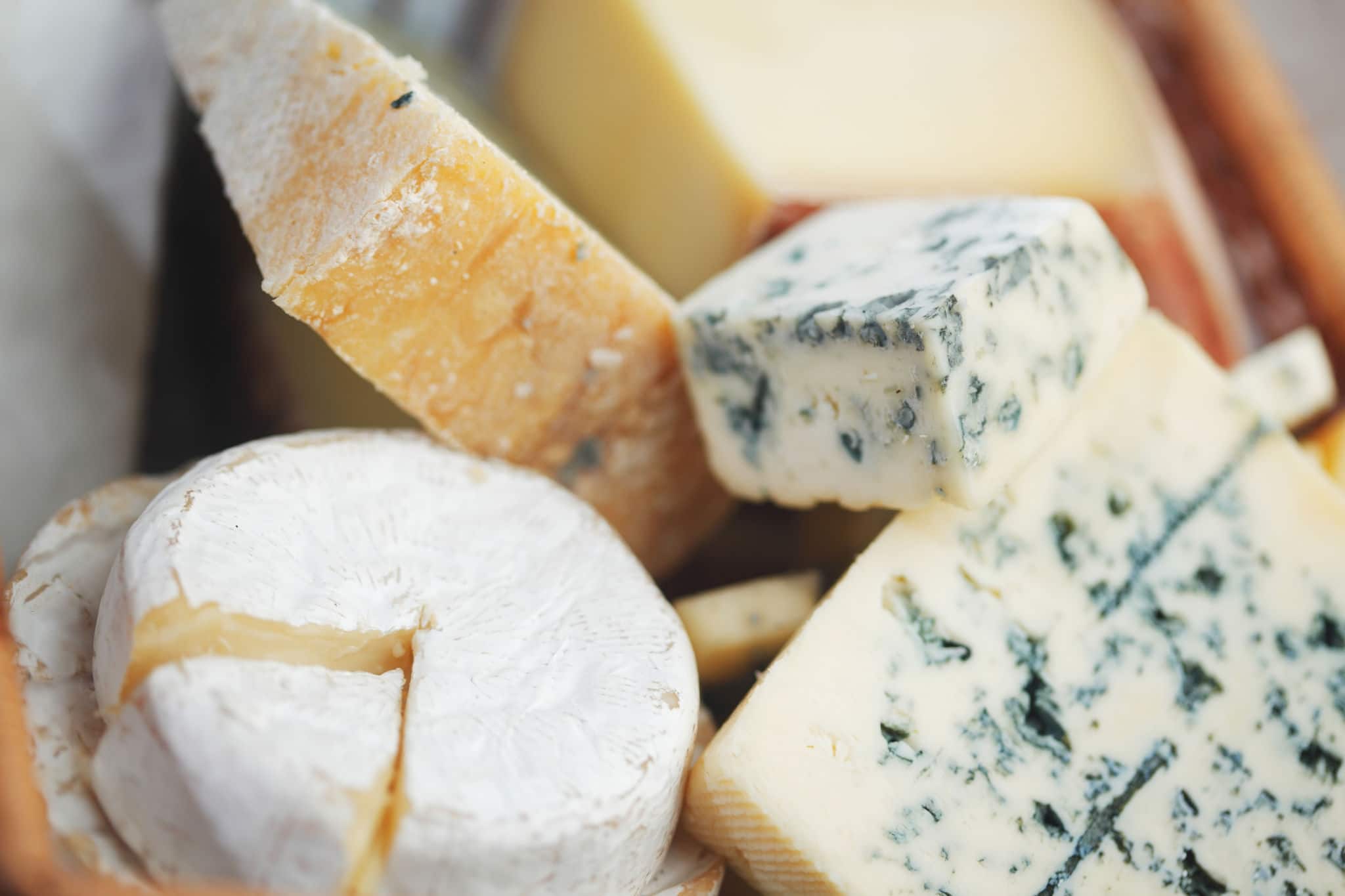 Various types of cheese composition