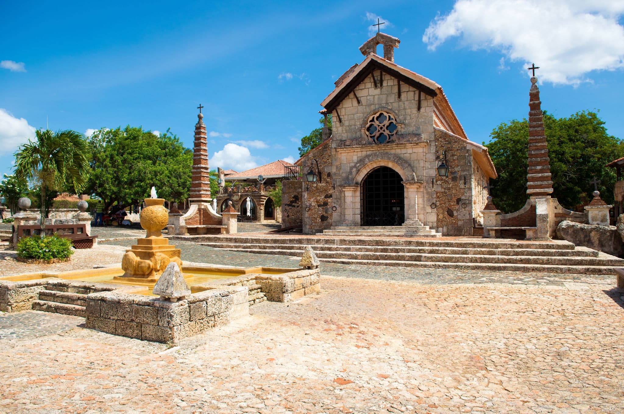 Ancient village Altos de Chavon - Colonial town reconstructed in Dominican Republic. Casa de Campo, La Romana.