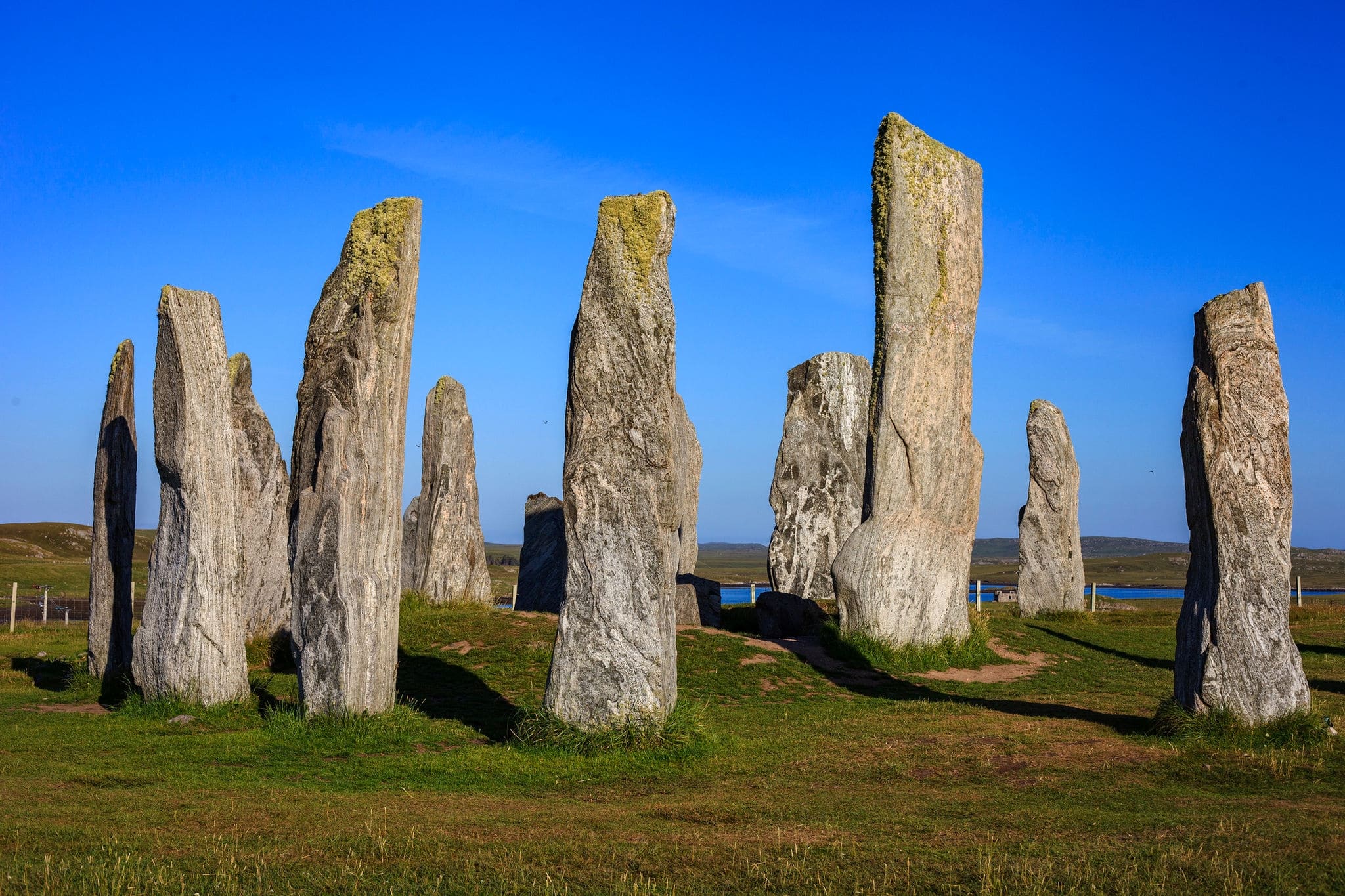 Neolithic era megalith Callanish prehistoric standing stones circle used by celtic druids near Stornoway on Isle of Lewis in Outer Hebrides Scotland