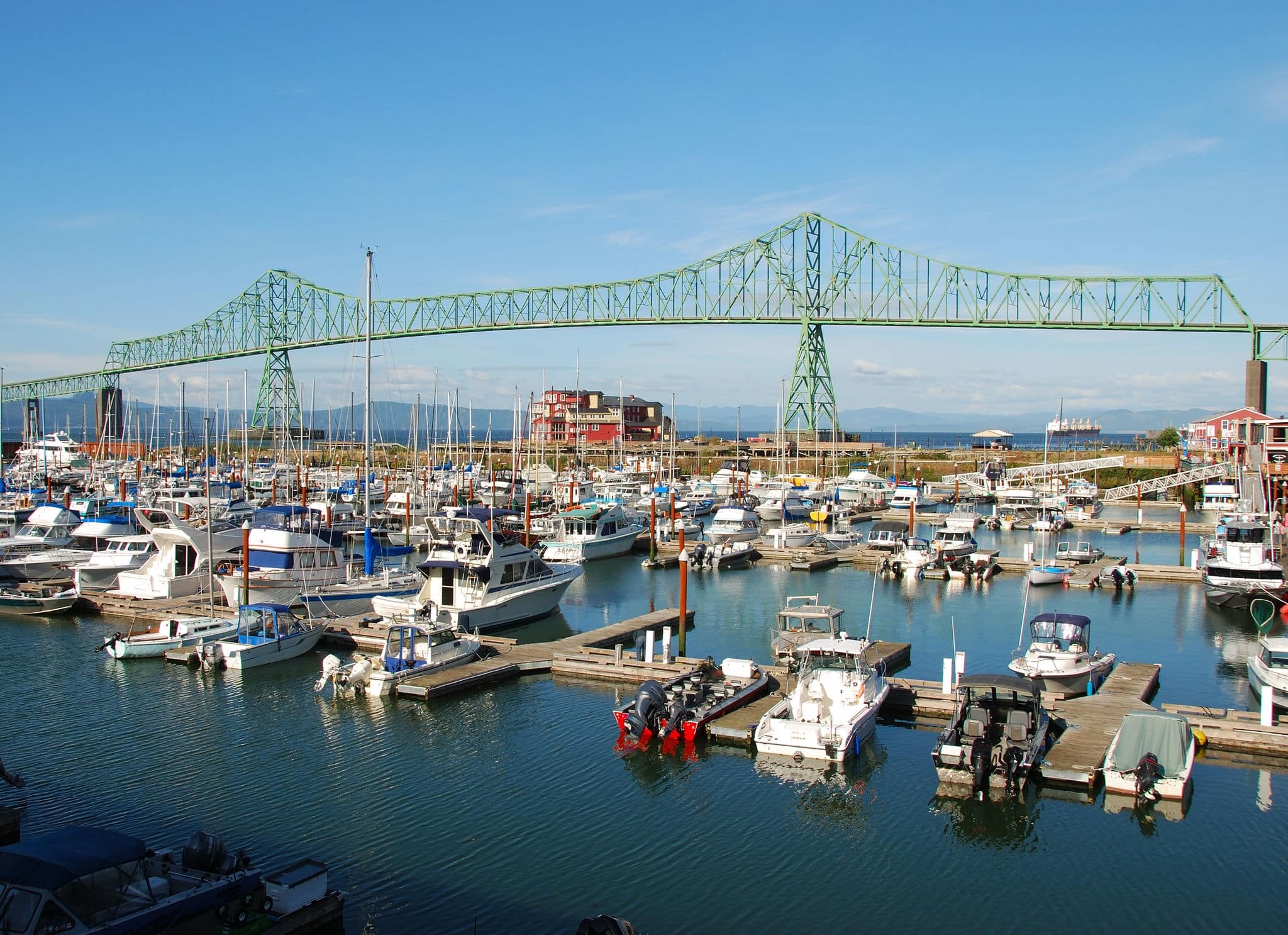 Boats in the working pier area of Astoria Oregon
