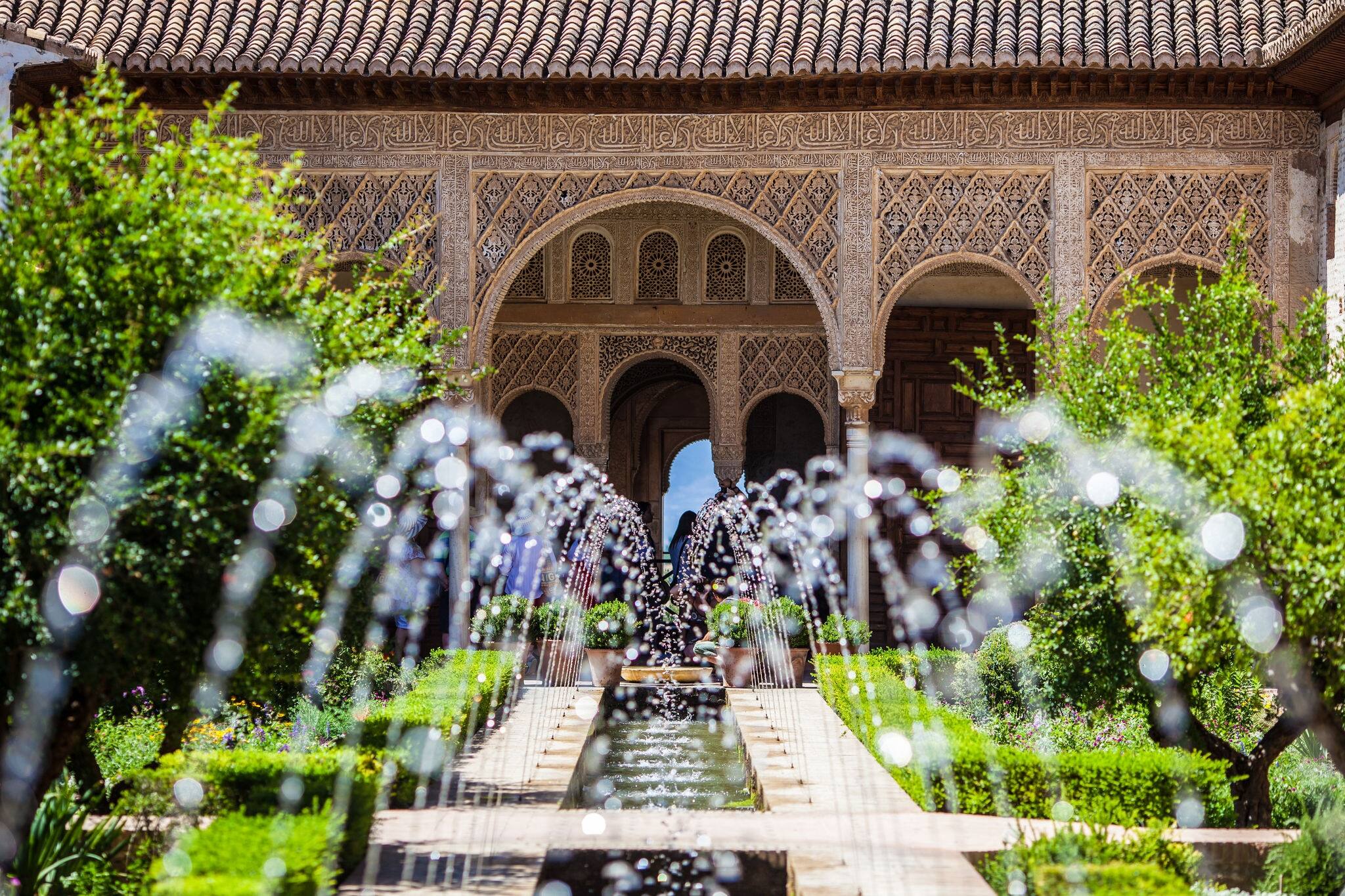 Gardens of the Generalife in Spain, part of the Alhambra 
