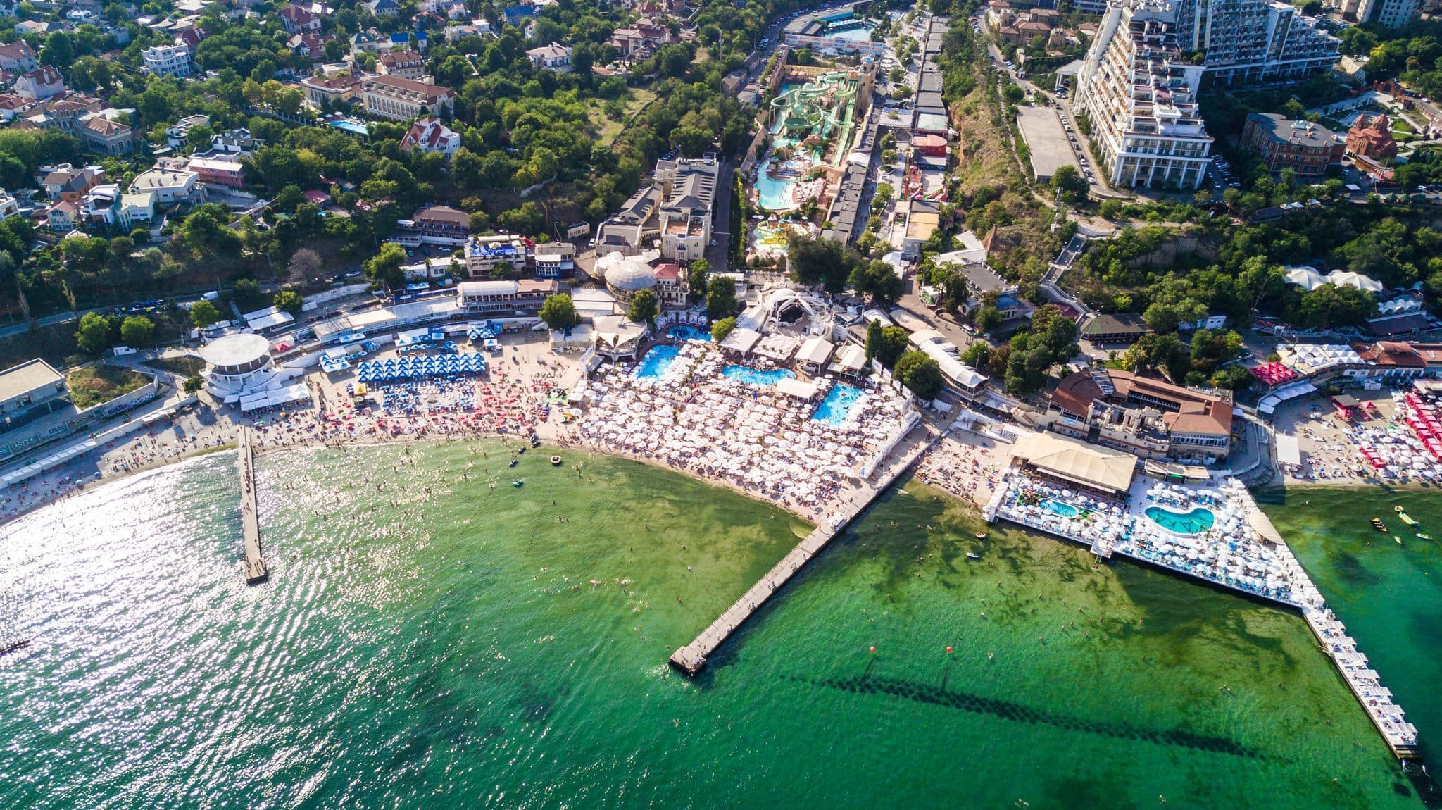 Aerial view of Odessa city historical city centre in Ukraine