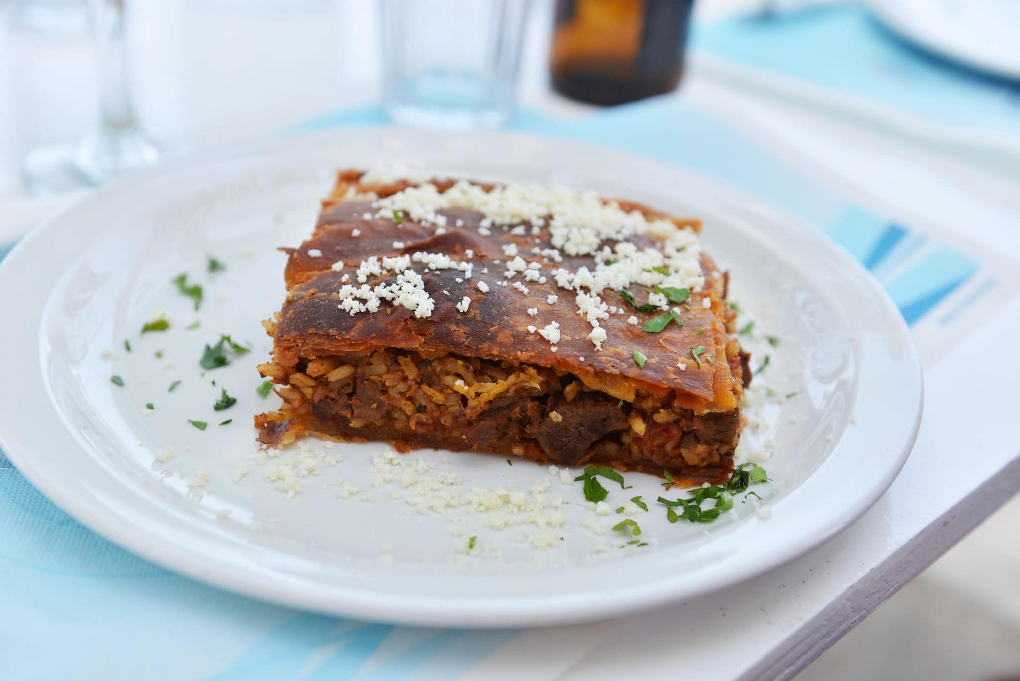 Traditional Kefalonian meat pie