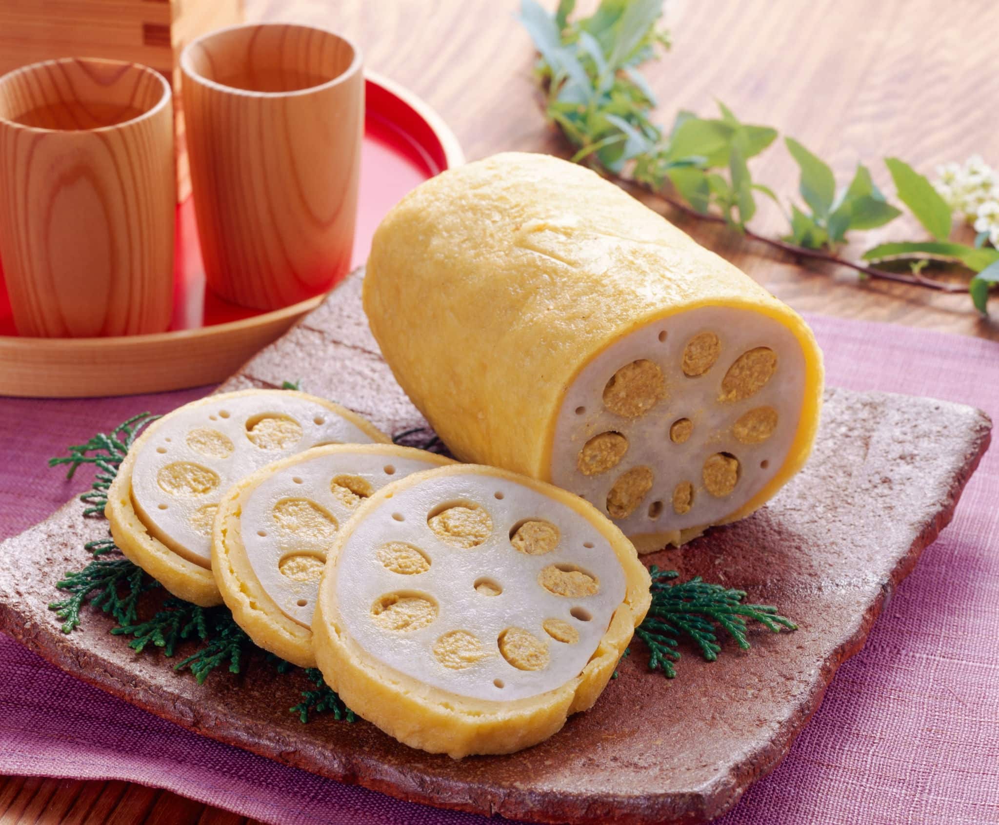 Karashi Renkon : Mustard-stuffed Lotus Root