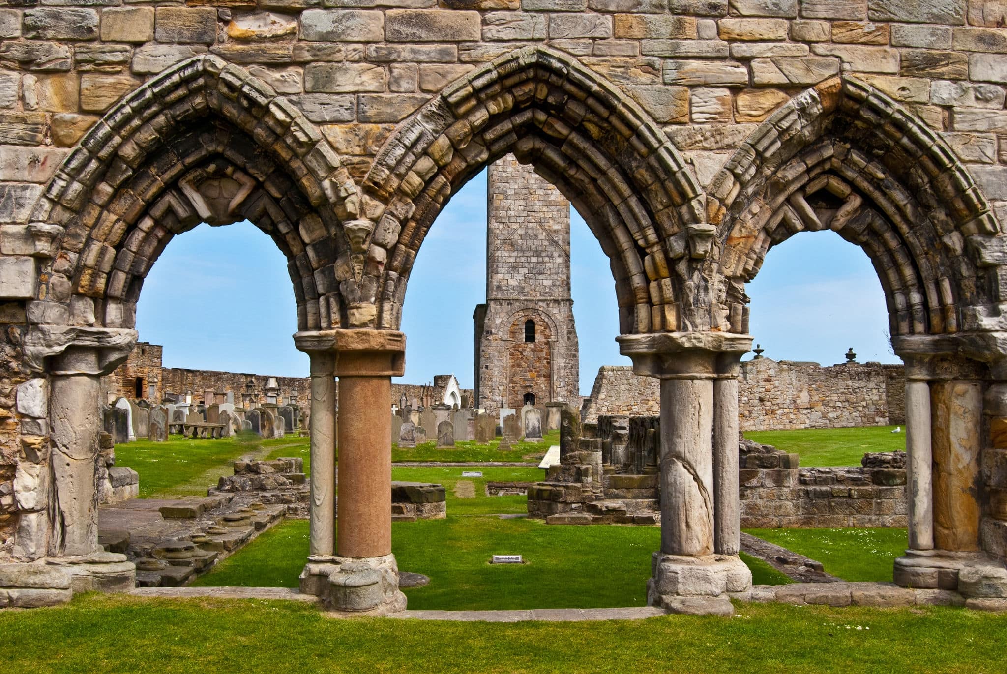Ruin of St Andrews Cathedral in St Andrews, Scotland