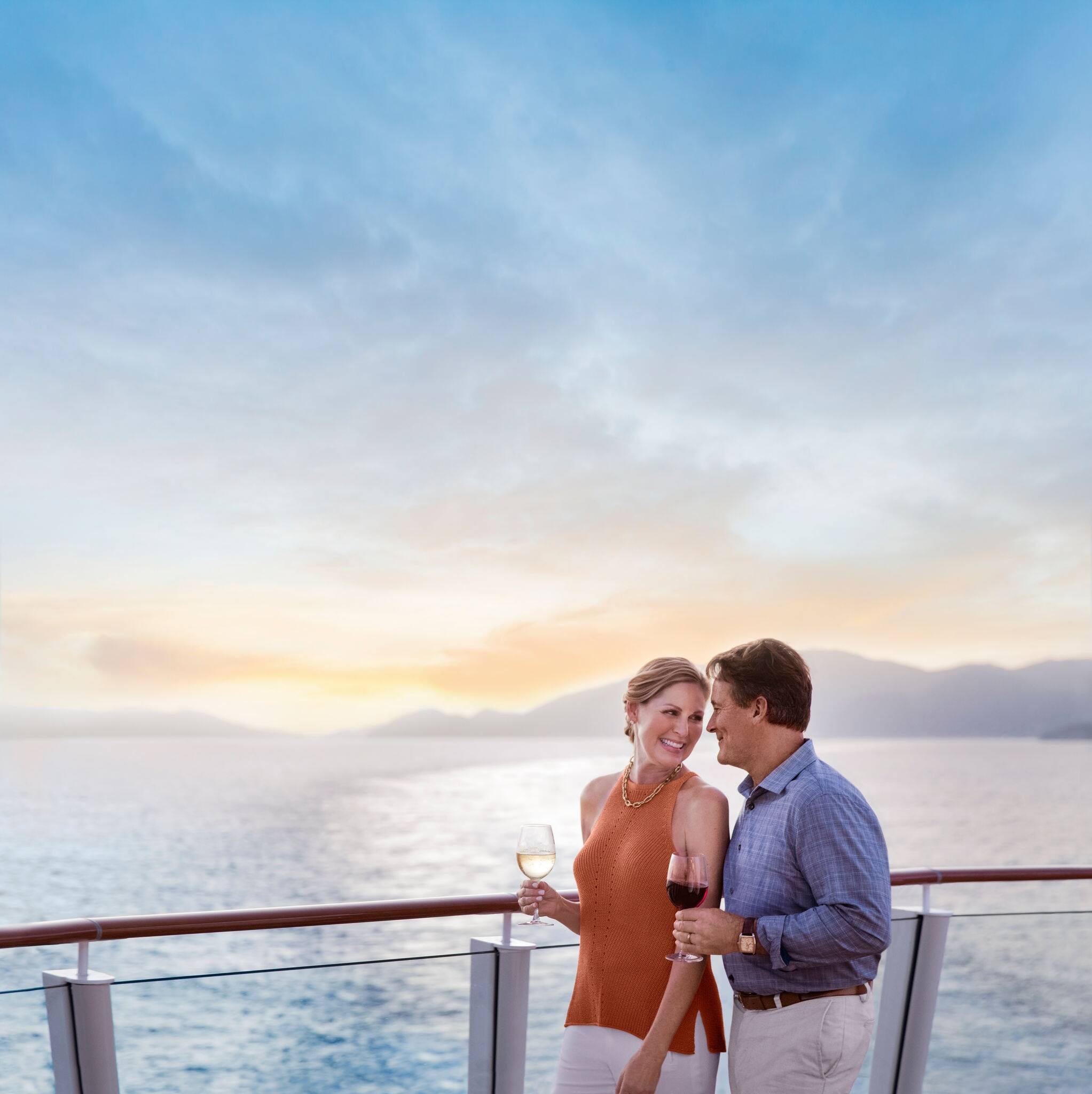 NCL Encore Couple Waterfront Wine