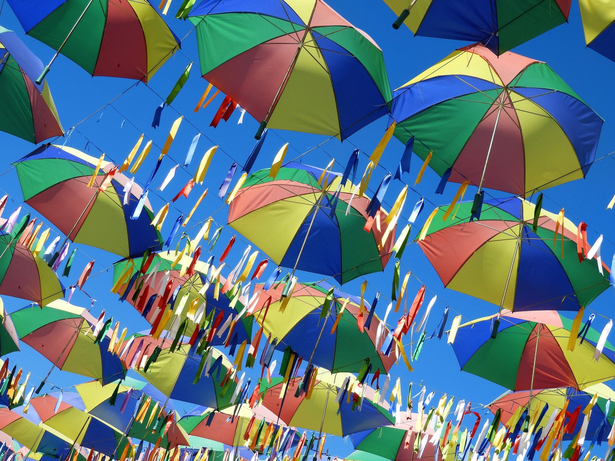 Symbol of the culture of Pernambuco, state of Brazil. Frevo, umbrella, music, dance, culture. Photographed in Porto de Galinhas, Pernambuco, Brazil.