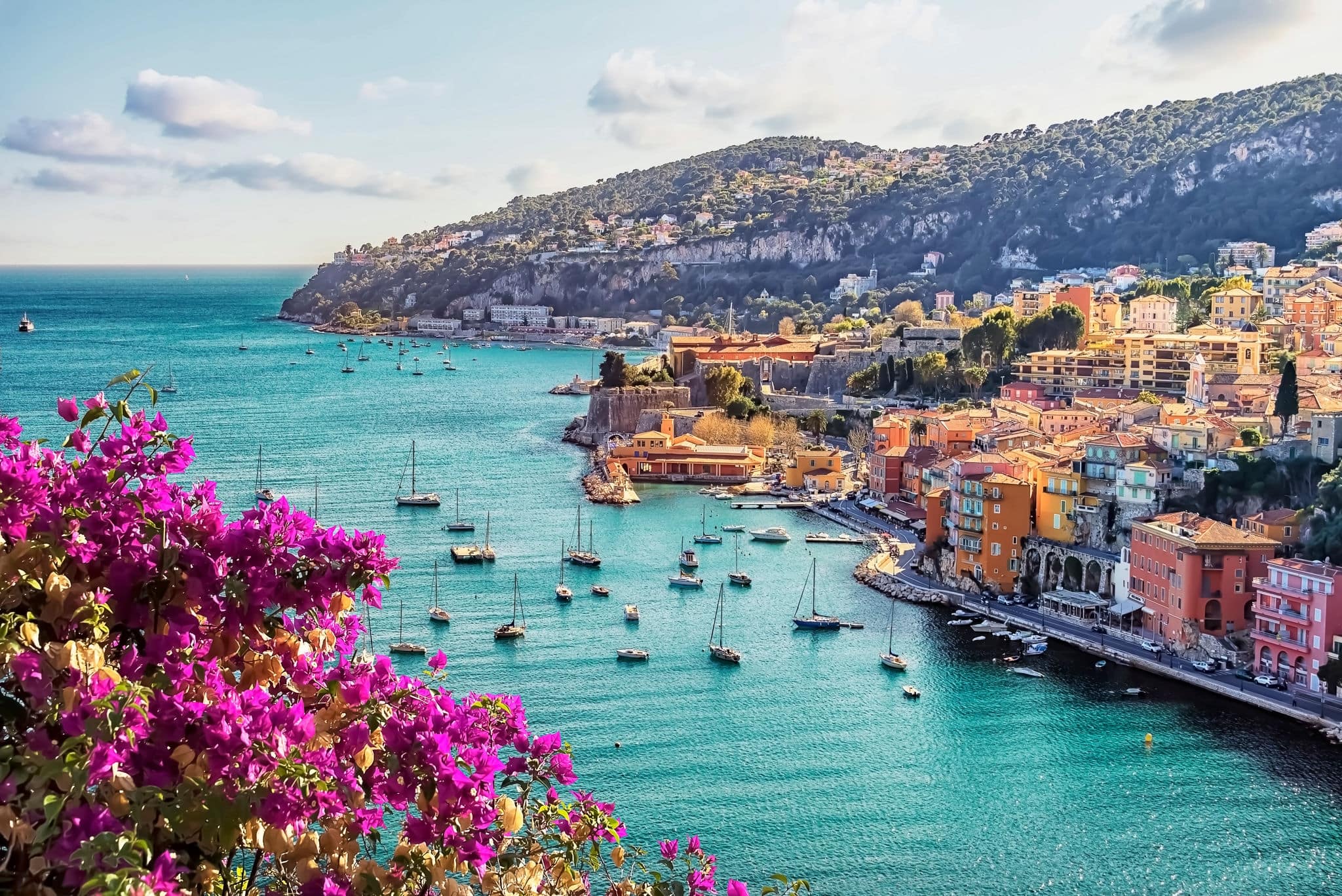 Villefranche-sur-mer on the French Riviera in summer
