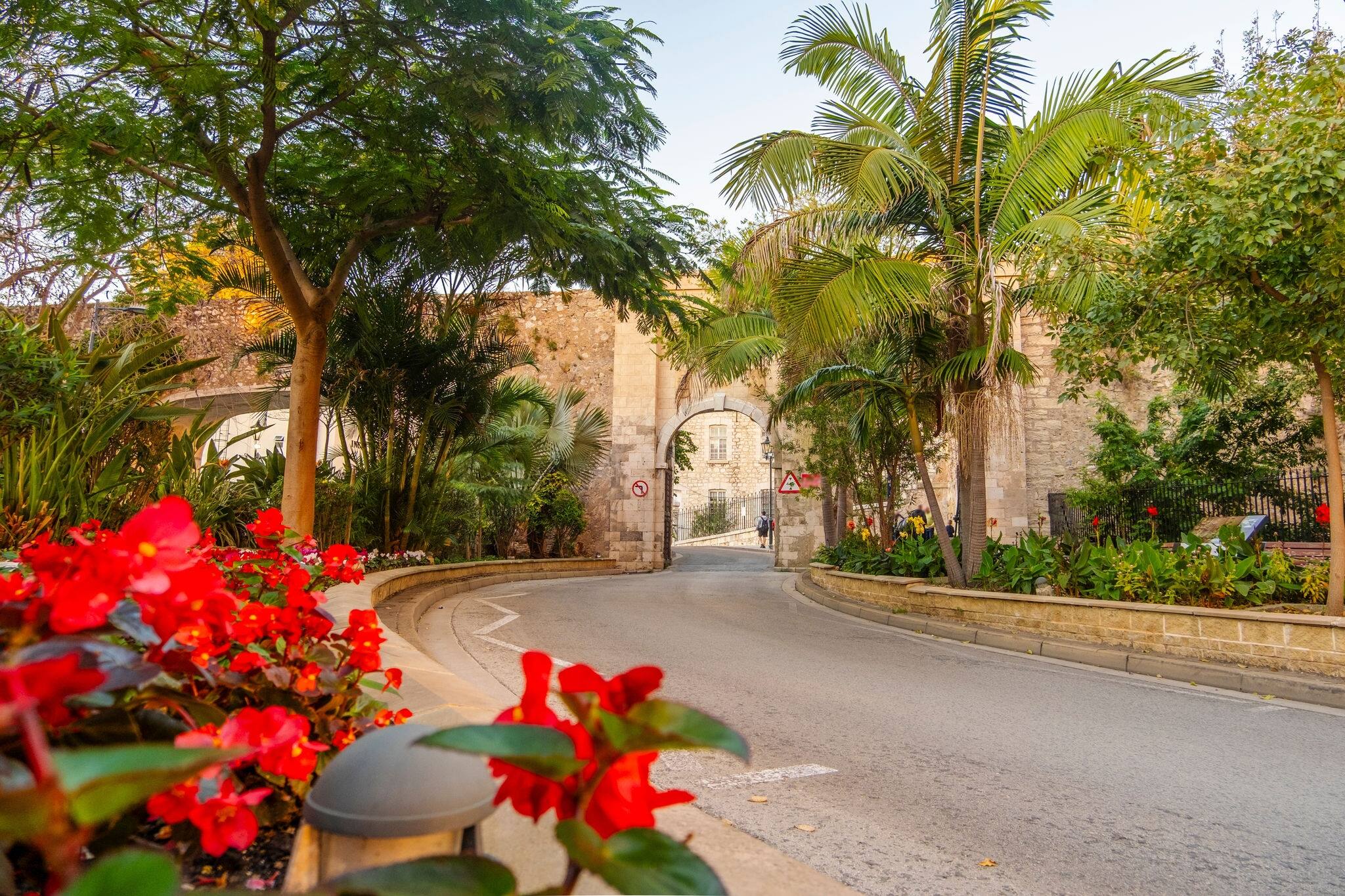 Beautiful view of the SouthPort Gates in Gibraltar - British overseas territories