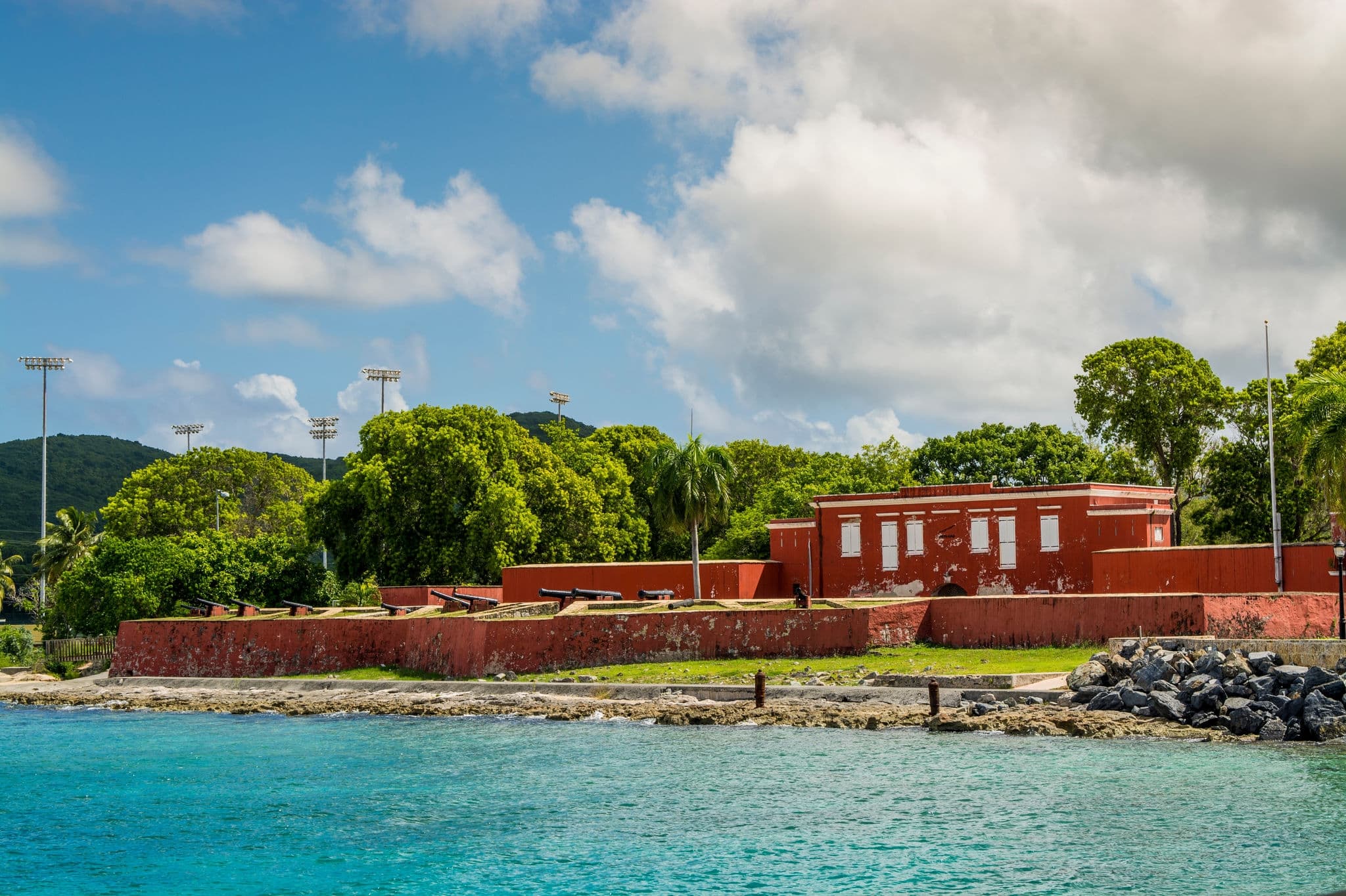 Fort Frederik Museum Historic Site, downtown Frederiksted, St. Croix, US Virgin Islands.