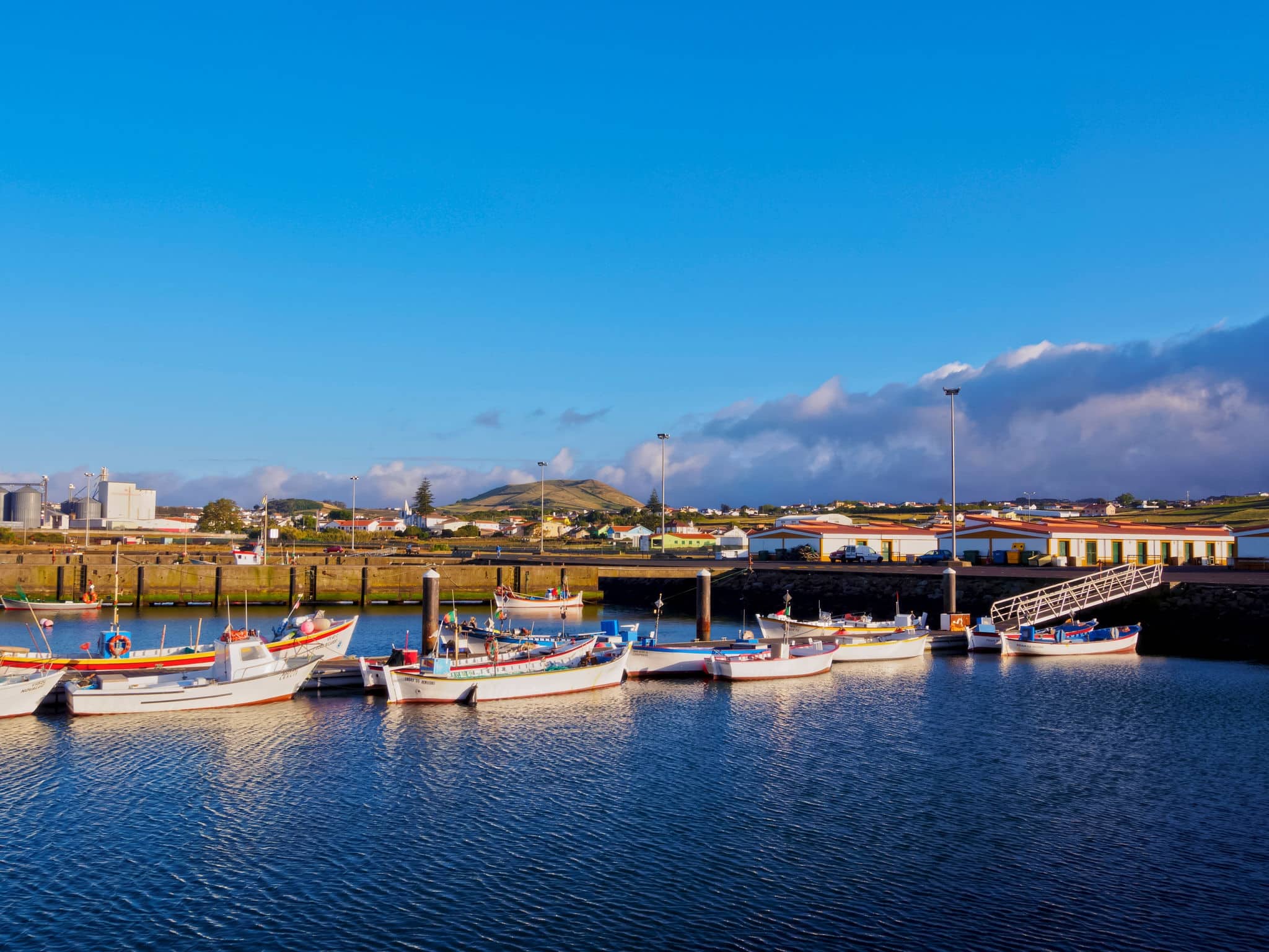 Port in Praia da Vitoria, Terceira Island, Azores, Portugal