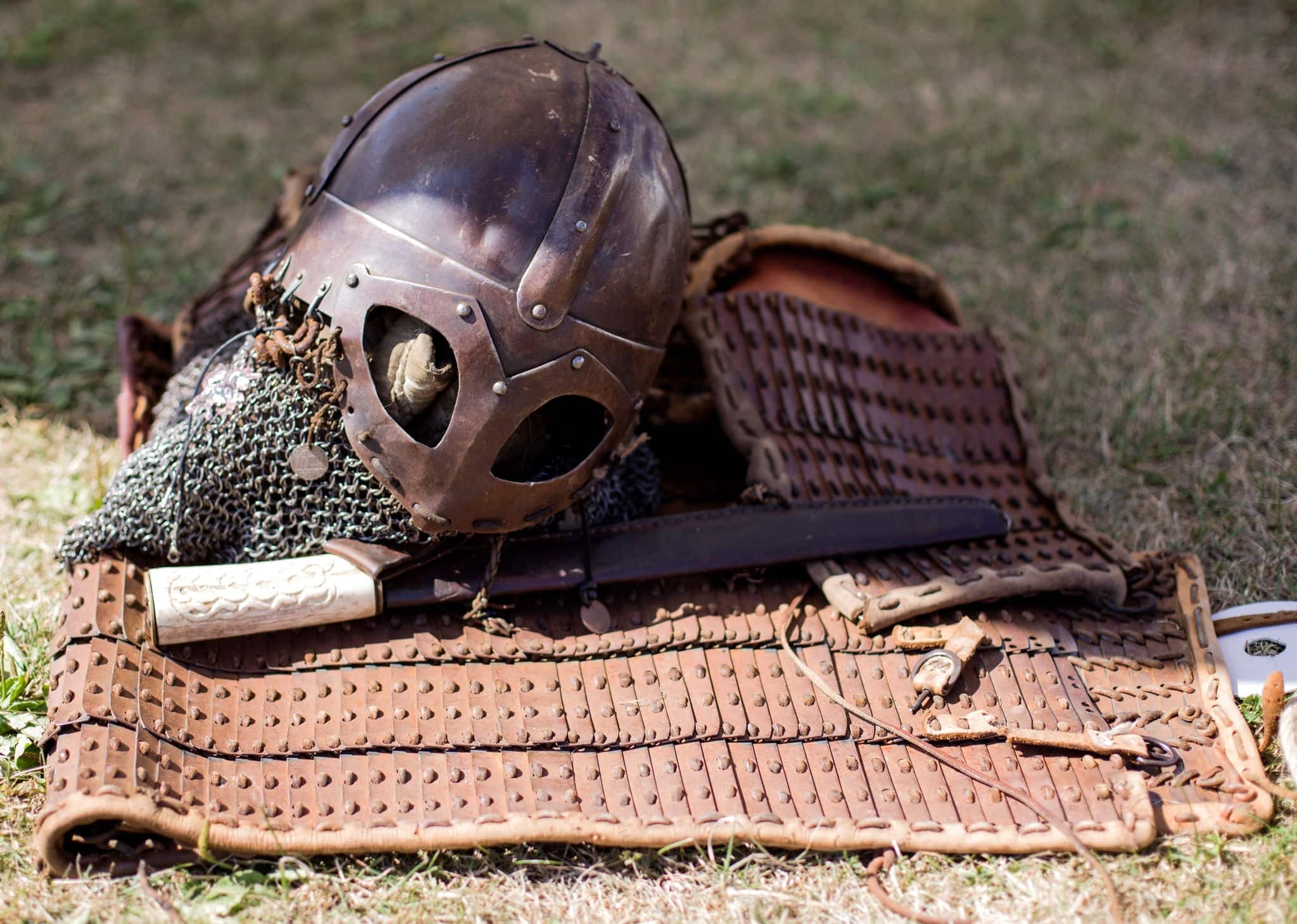 helmet chain mail viking sword