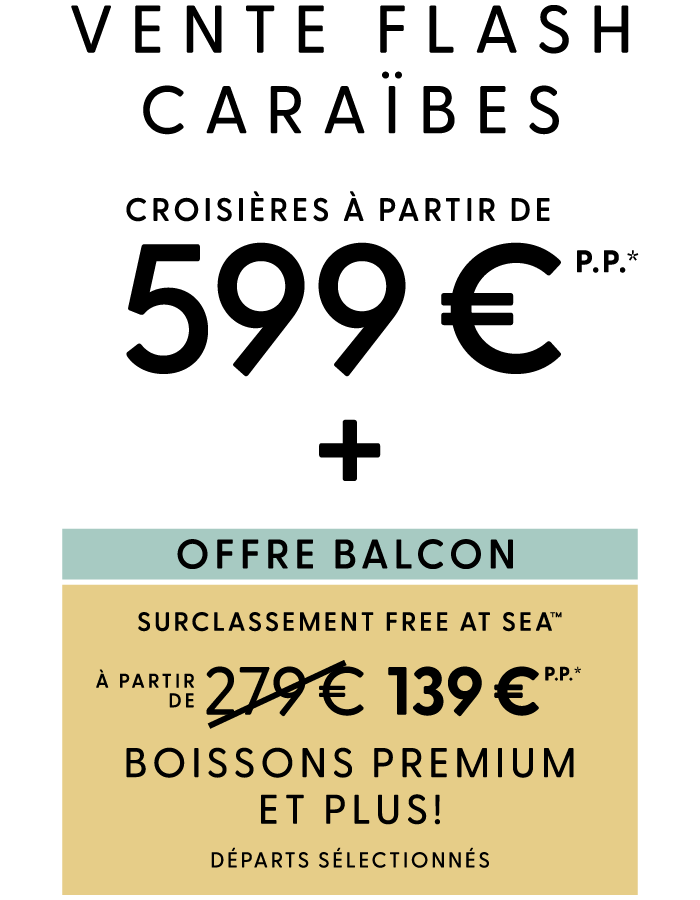 50 % DE RÉDUCTION sur toutes les croisières