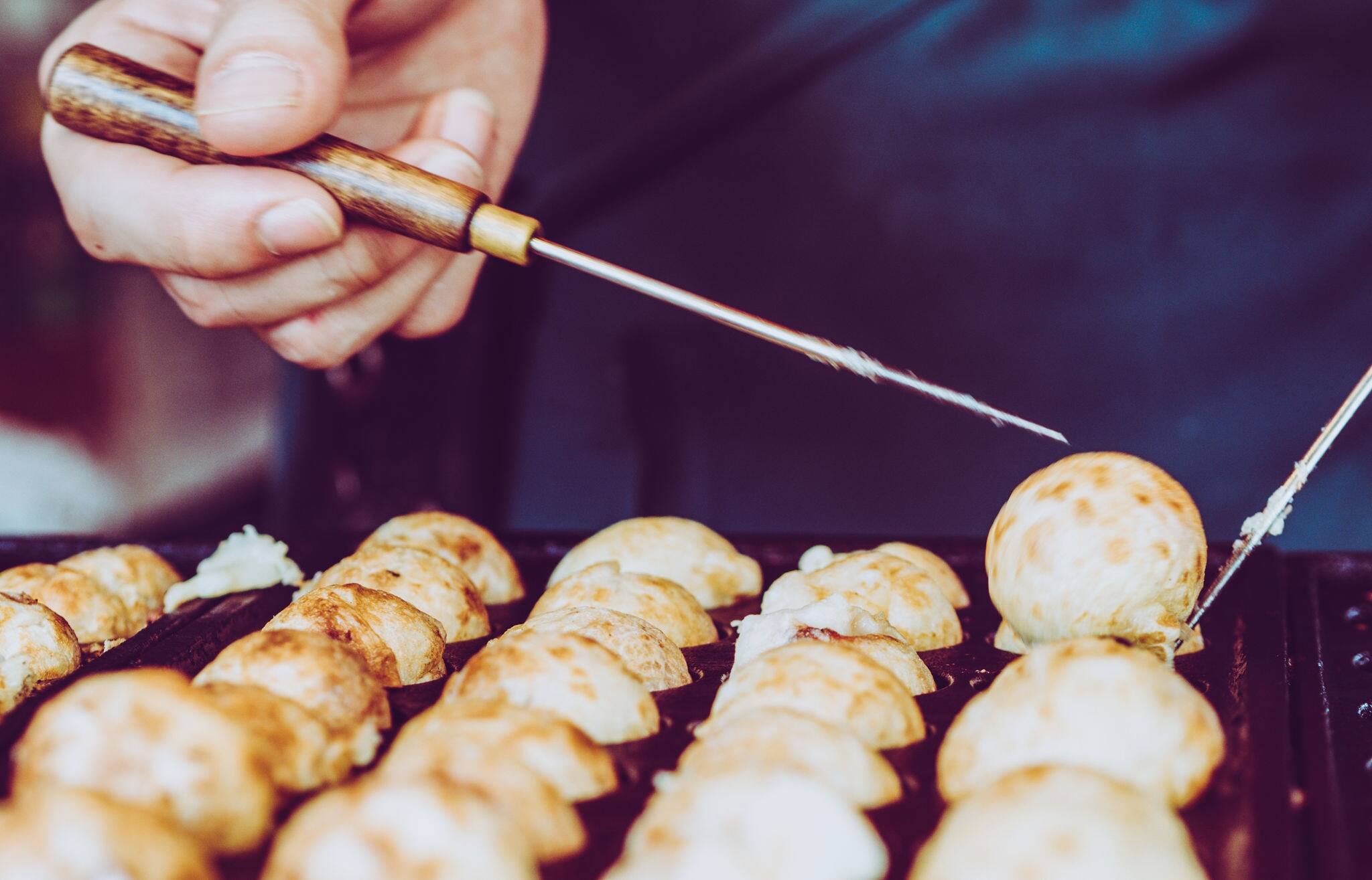 Traditional japanese street food, Takoyaki