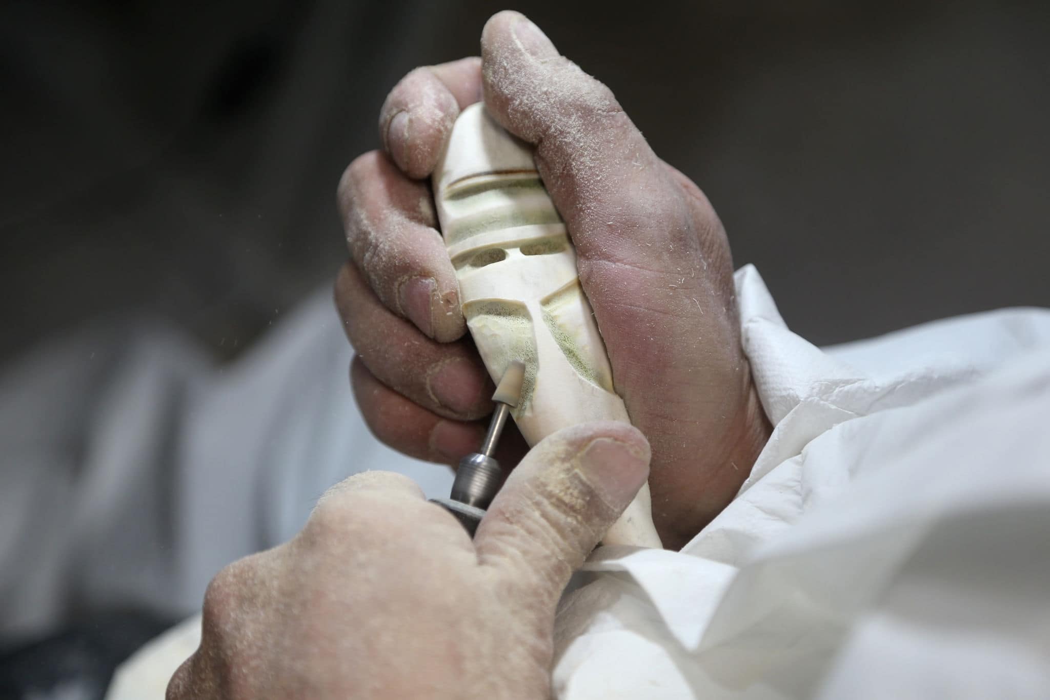 The art craft in Nuuk - making tupilaks.