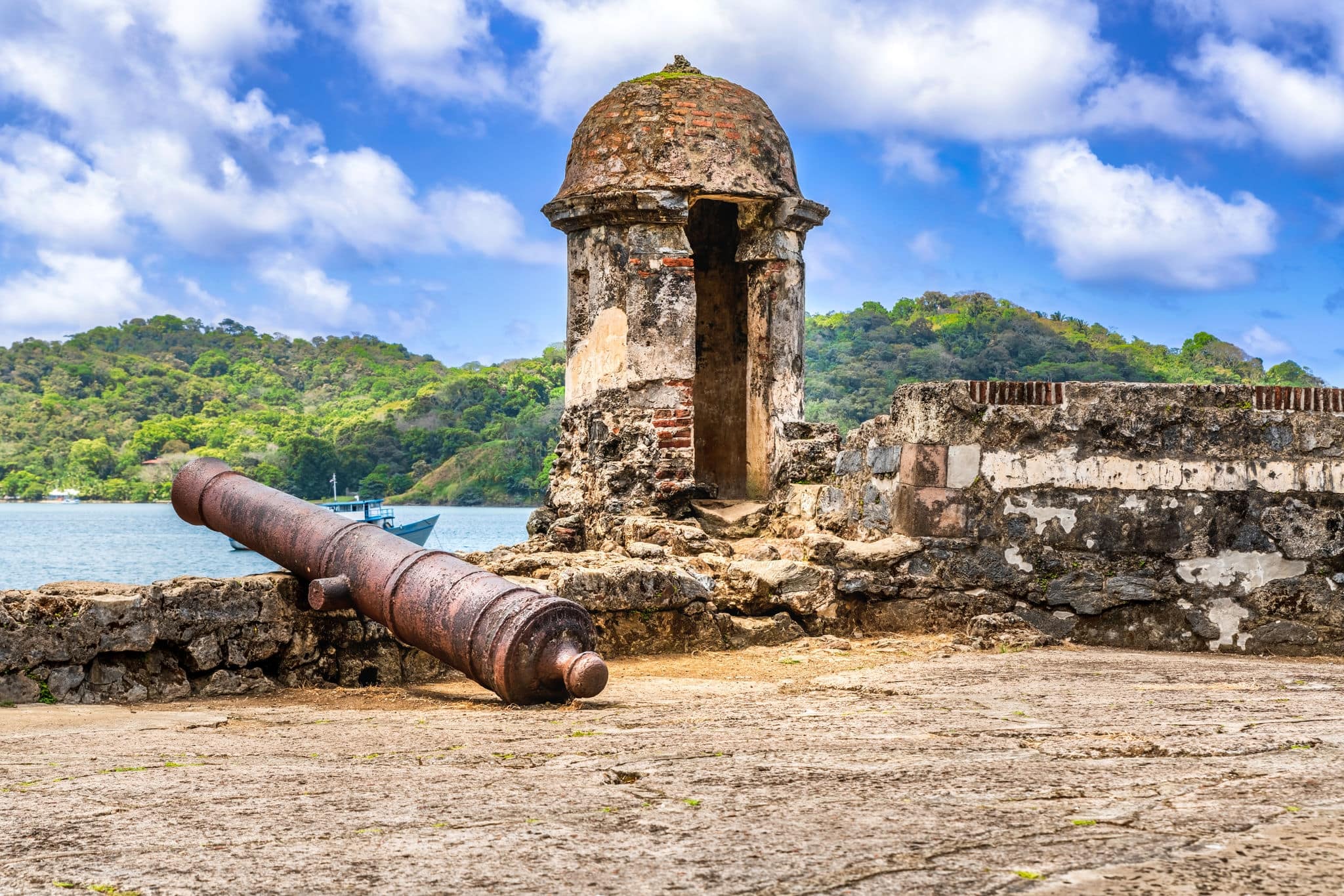 UNESCO World Heritage Site Fort San Jeronimo is a tremendous example of 17th century military fortifications located in Portobelo, Panama.