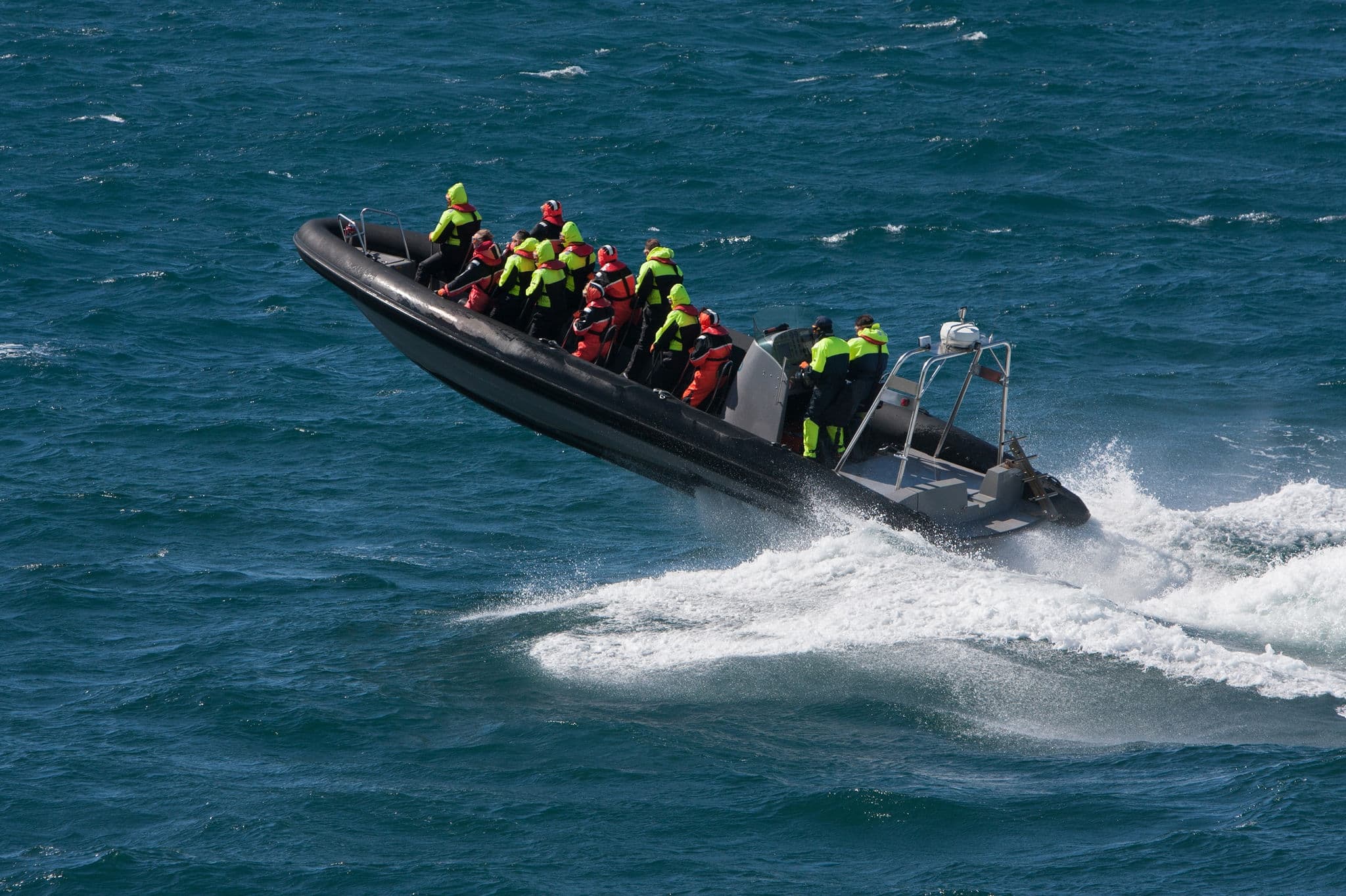 Powerboat with tourists from Alesund (Norway)