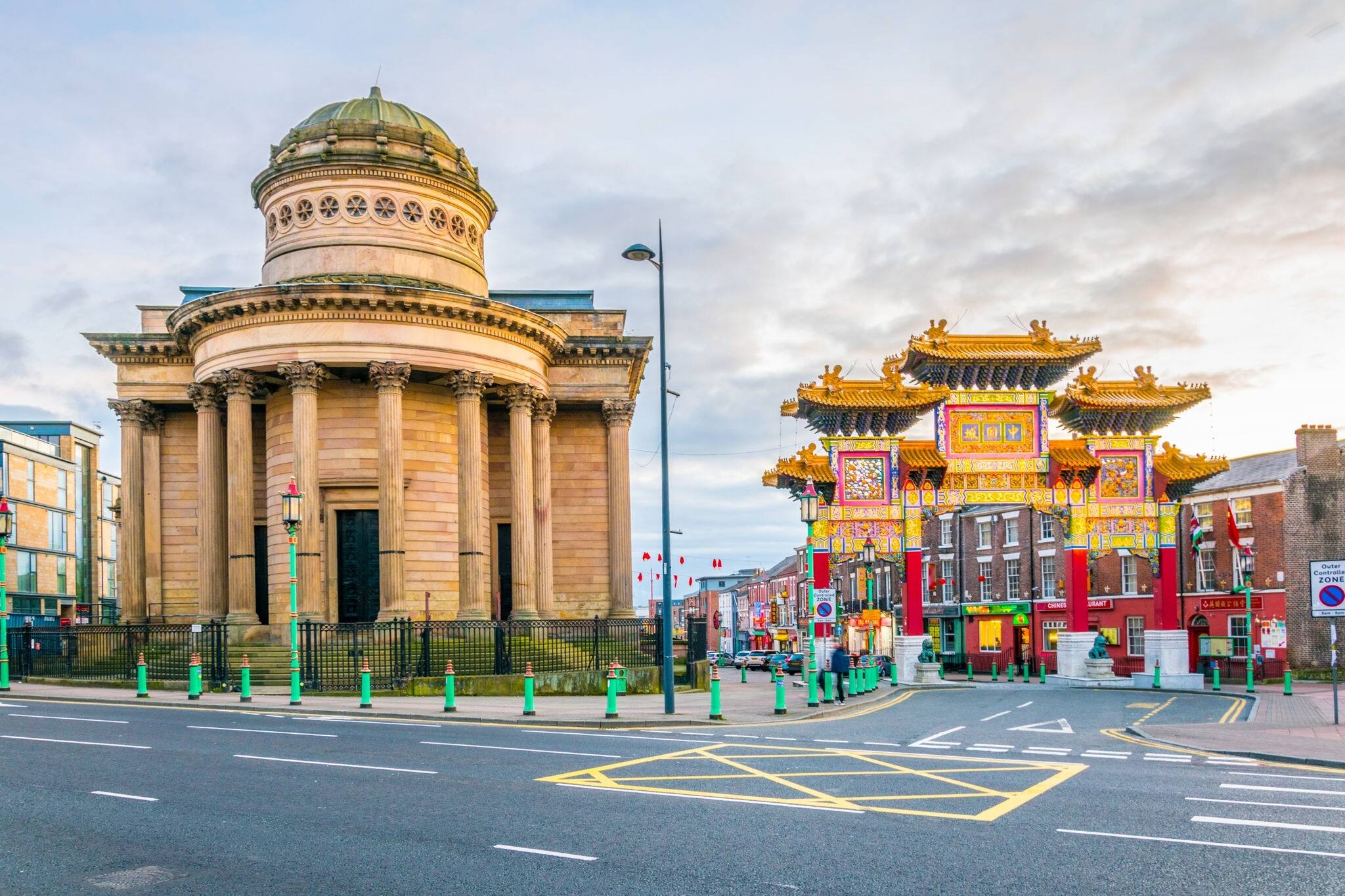 View of the chinatown gate in Liverpool, England