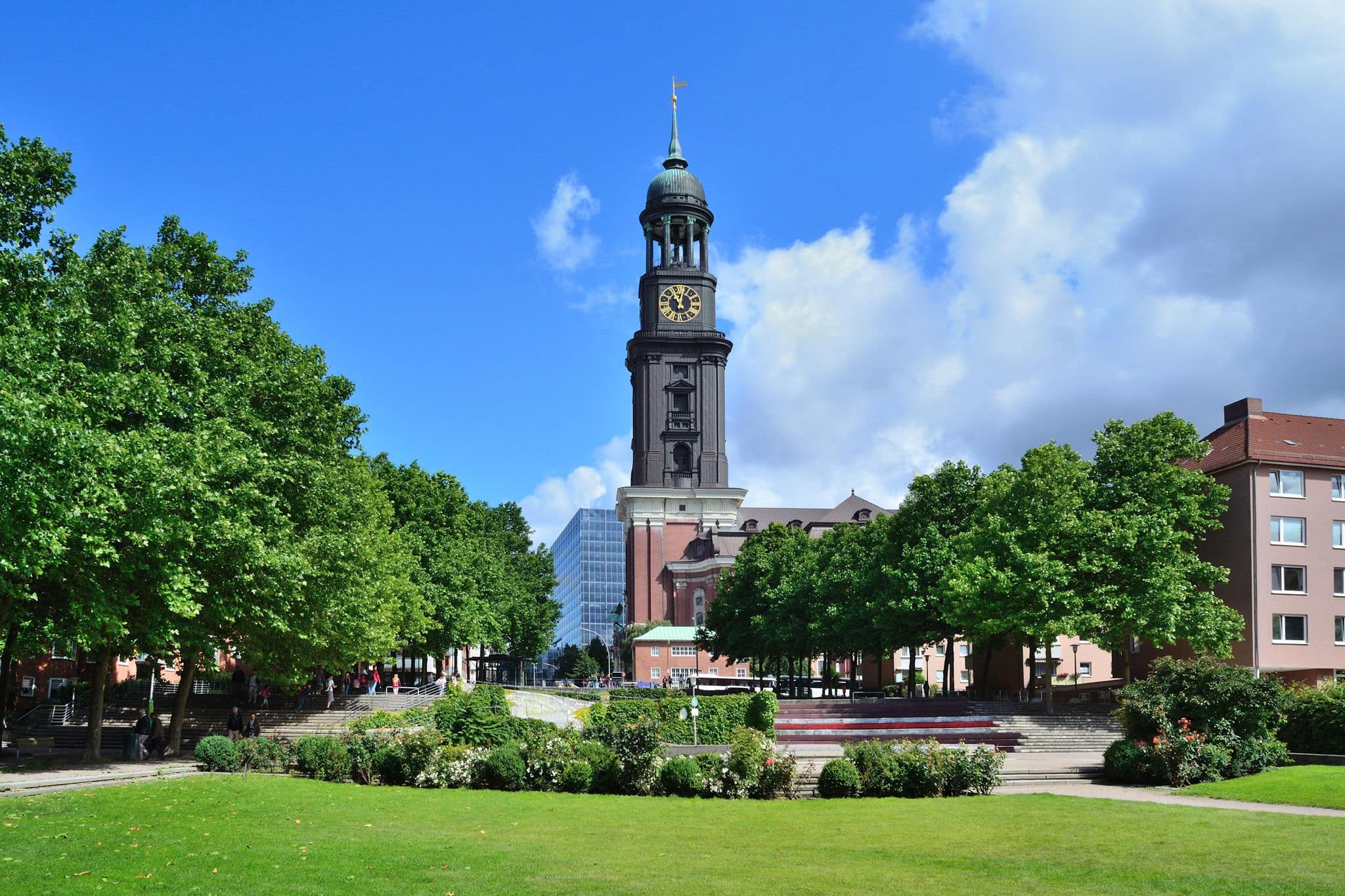 Hamburg, Germany. Church of St. Michael in a sunny summer day