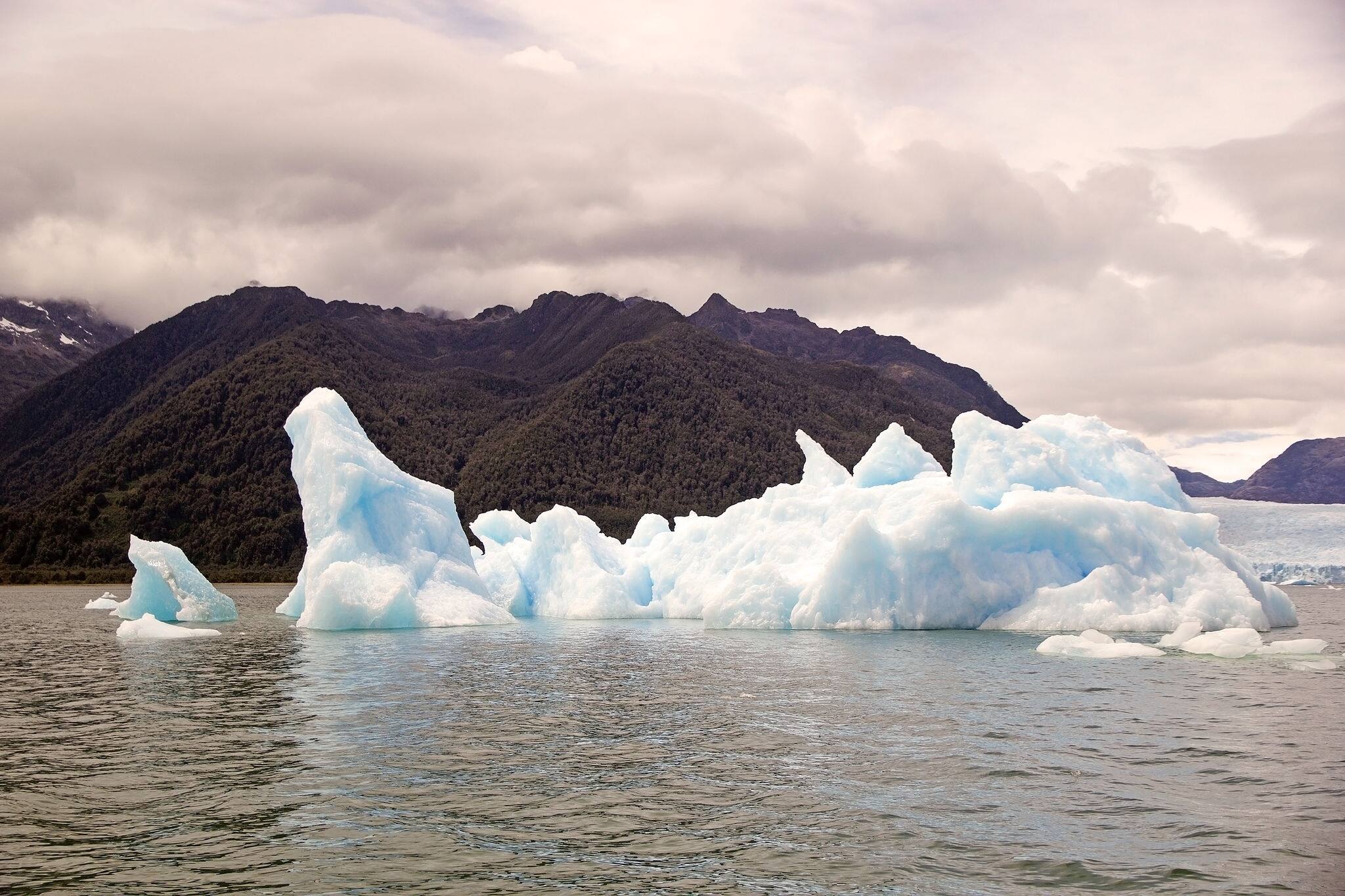 Iceberg at the San Rafael Lagoon, Patagonia Chile. The lagoon is located on the Pacific coast of the southern Chile