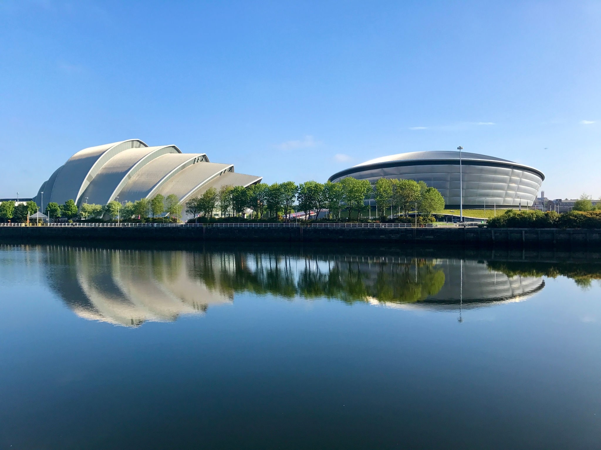 Glasgow Clyde reflections of the arena buildings