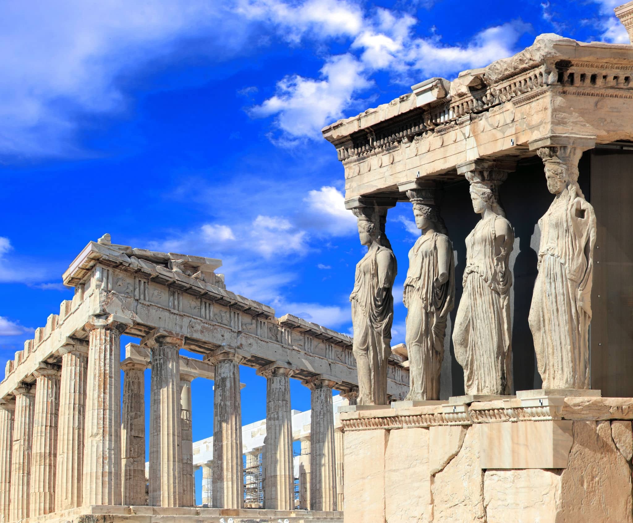 Caryatids, erechtheion temple Acropolis, Athens Greece
