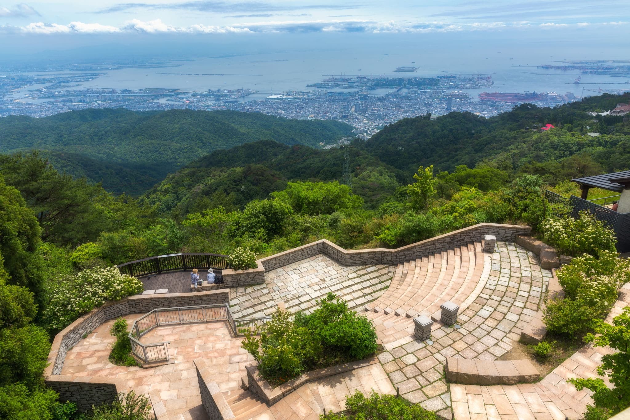 Aerial view of Kobe City in Rokko Garden Terrace, Mount Rokko, Kobe, Japan